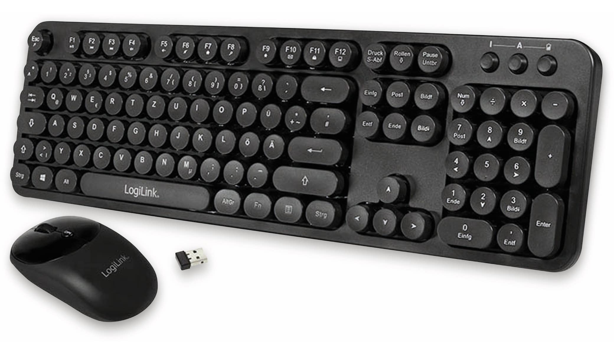 LOGILINK Funk Tastatur- und Maus-Set ID0178, Retro