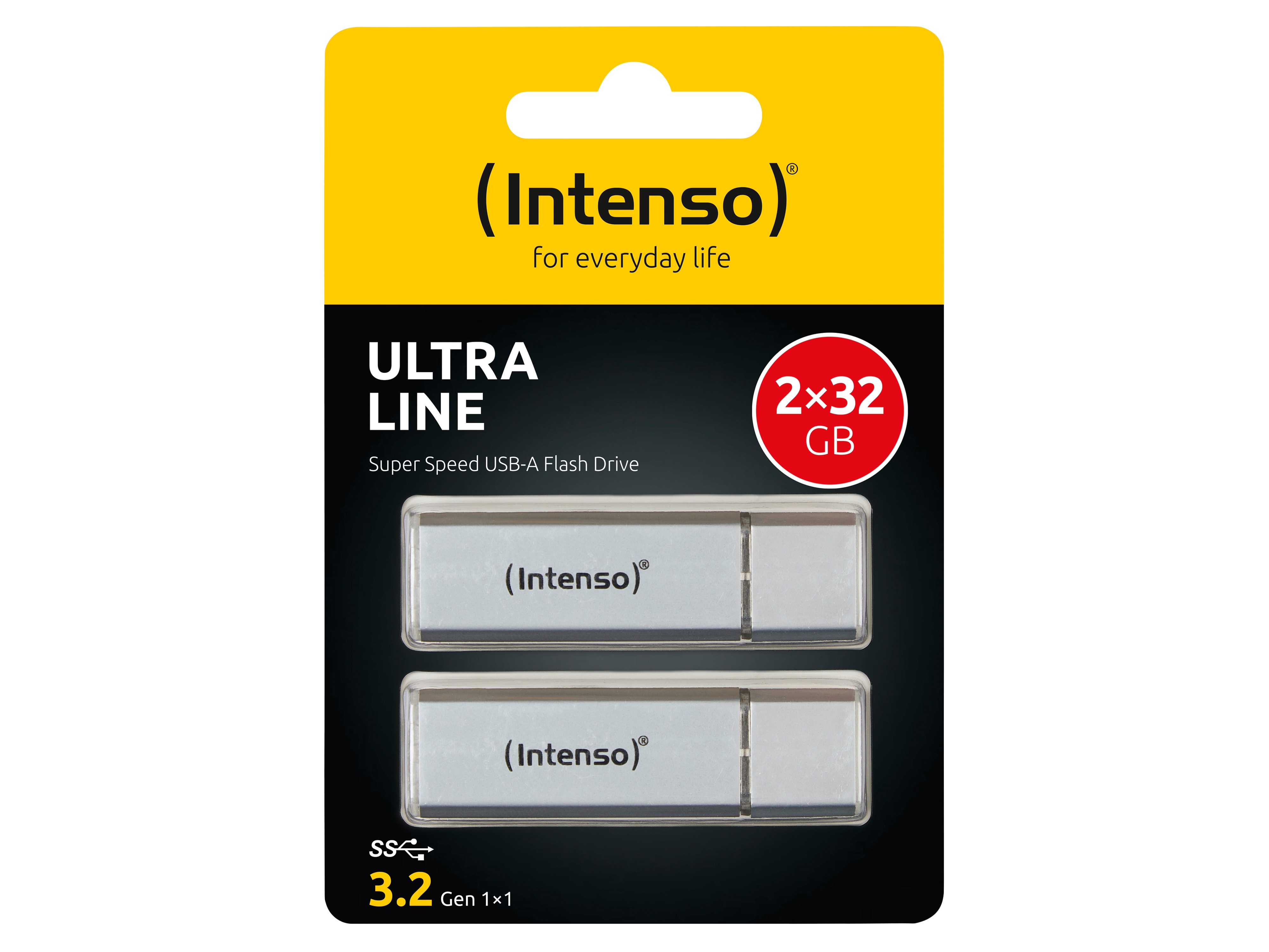 INTENSO USB 3.2-Stick Ultra Line, 32 GB 2er Pack, silber