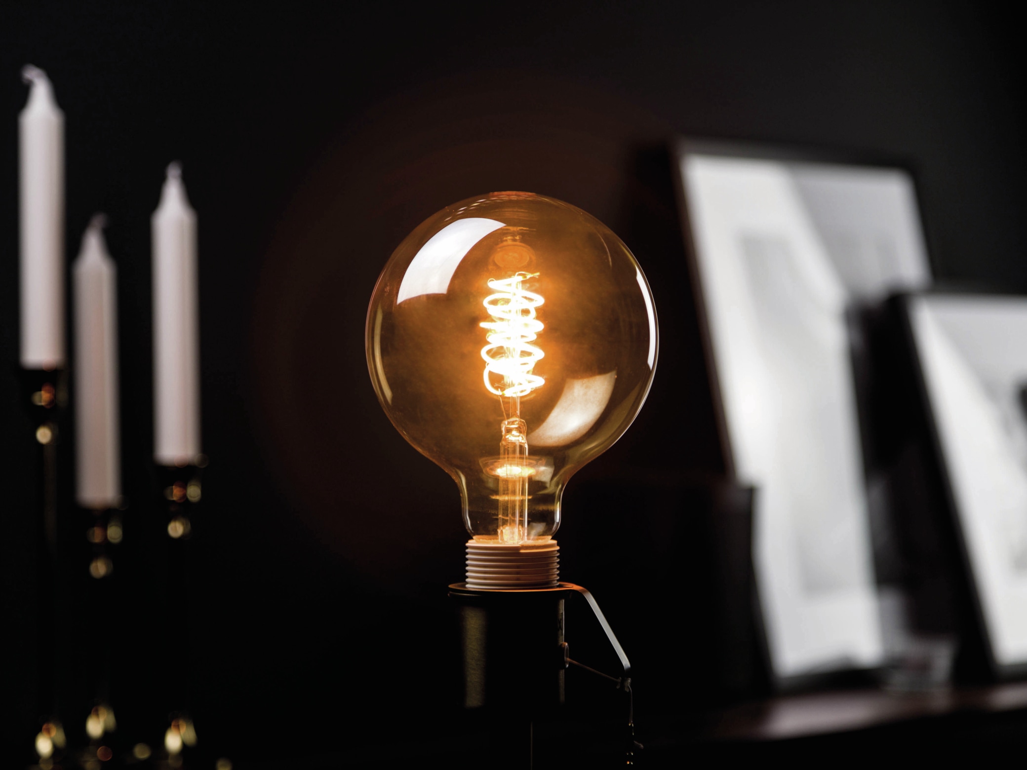 BLULAXA LED-Lampe, Vintage flex Filament, G125, 5W, 250lm, 1800K, gold