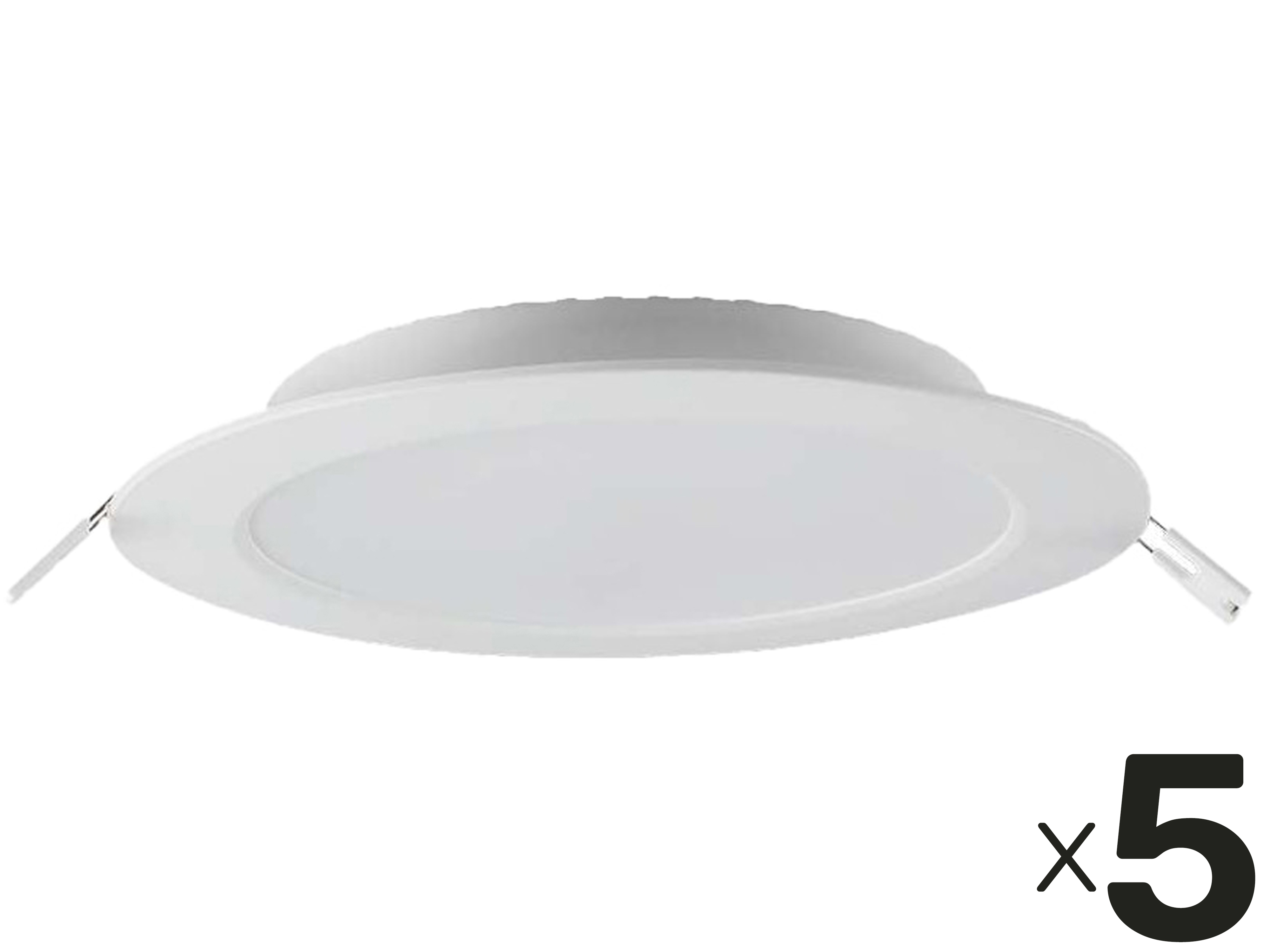 V-TAC LED-Einbauleuchte VT-61012, EEK: F, 12 W, 1200 lm, 3000 K, 5 Stück