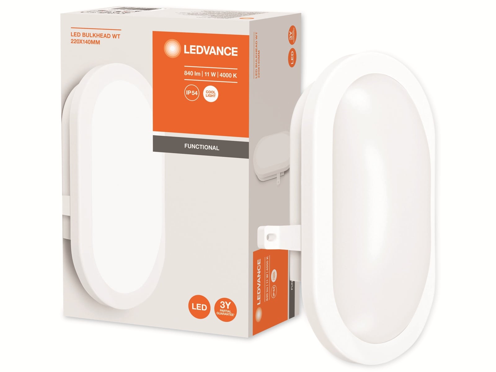 LEDVANCE LED-Leuchte, weiß, Bulkhead, 11W, 840lm, 4000K