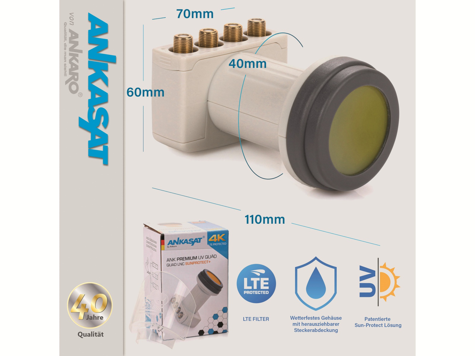 ANKARO Quad-LNB Premium UV LNC Sunprotect+