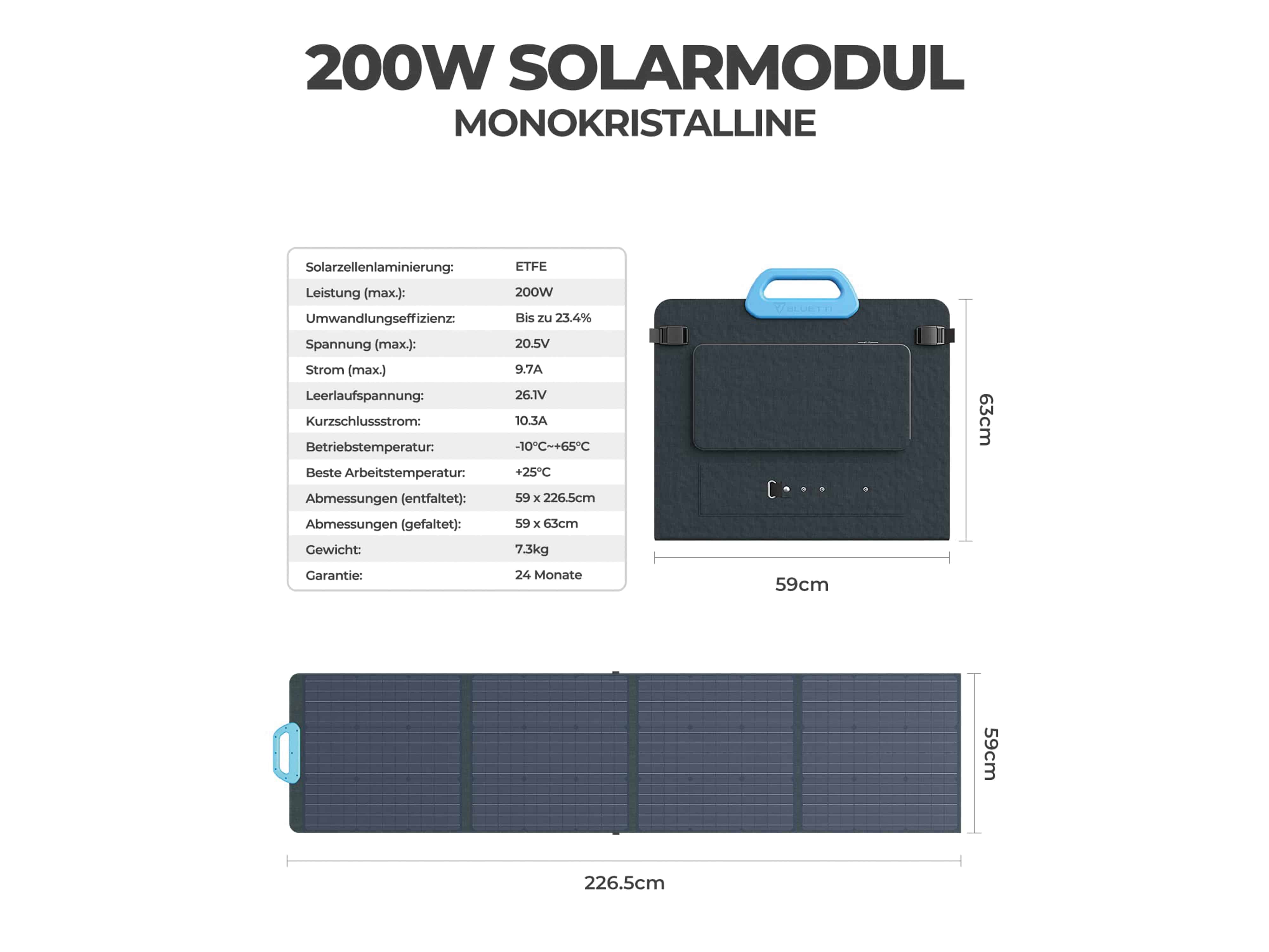 BLUETTI Powerstation-Set AC200P + 3x 200 W Solarmodul