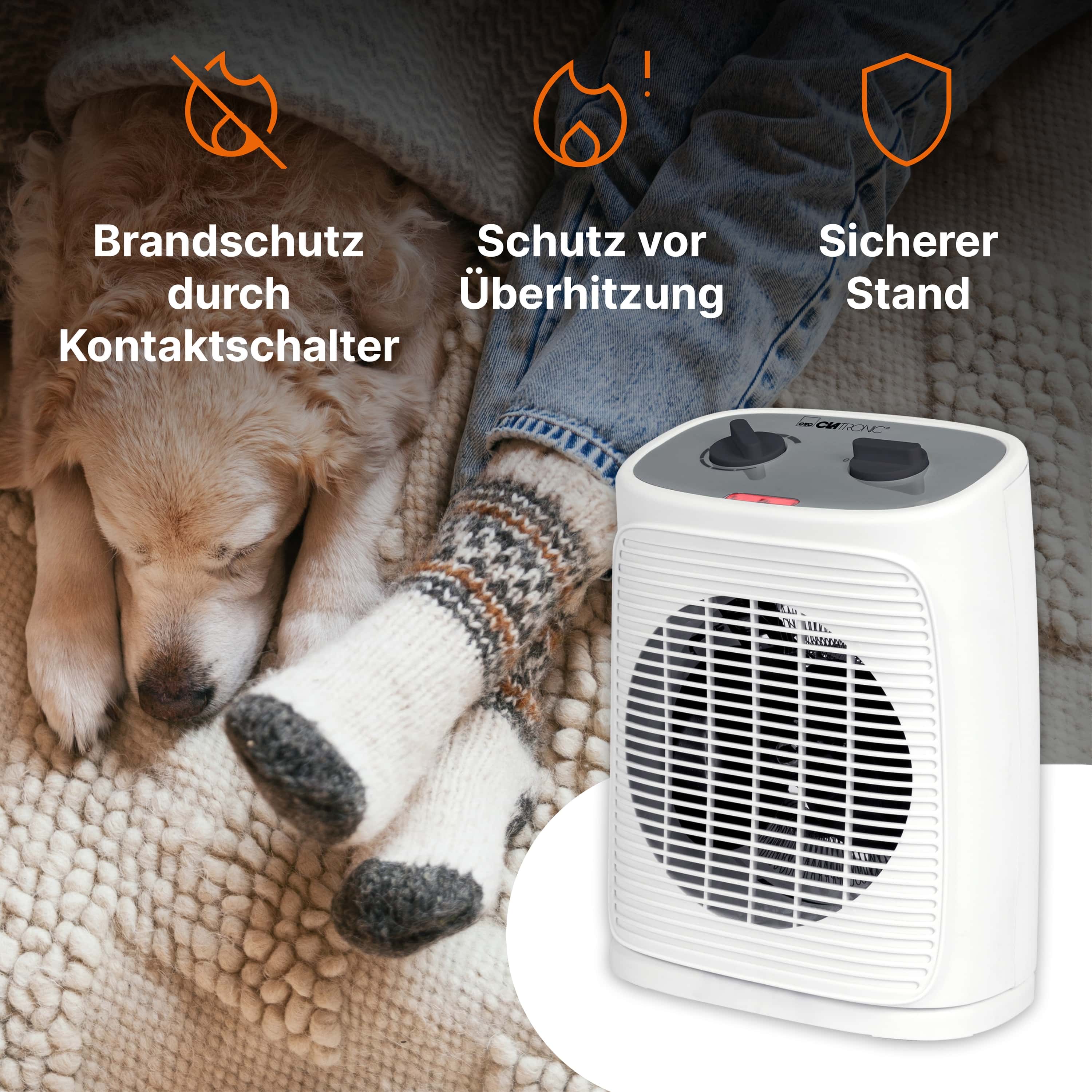 CLATRONIC Heizlüfter HL 3800, 2000 W, weiß