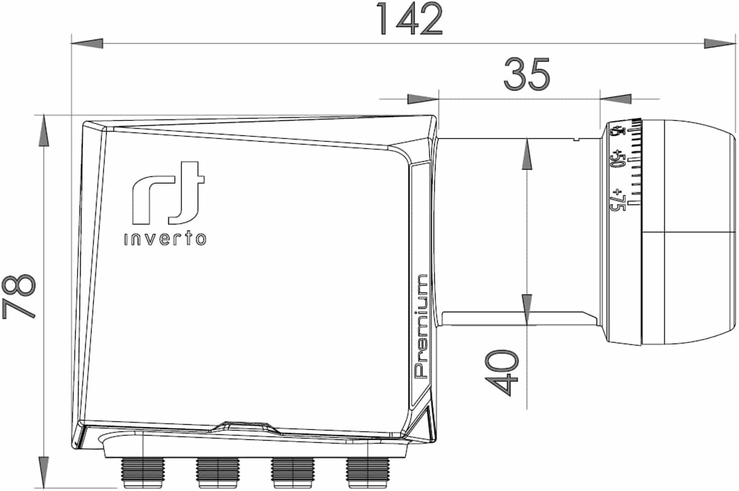 Quad-LNB INVERTO Premium IDLP-QDL413