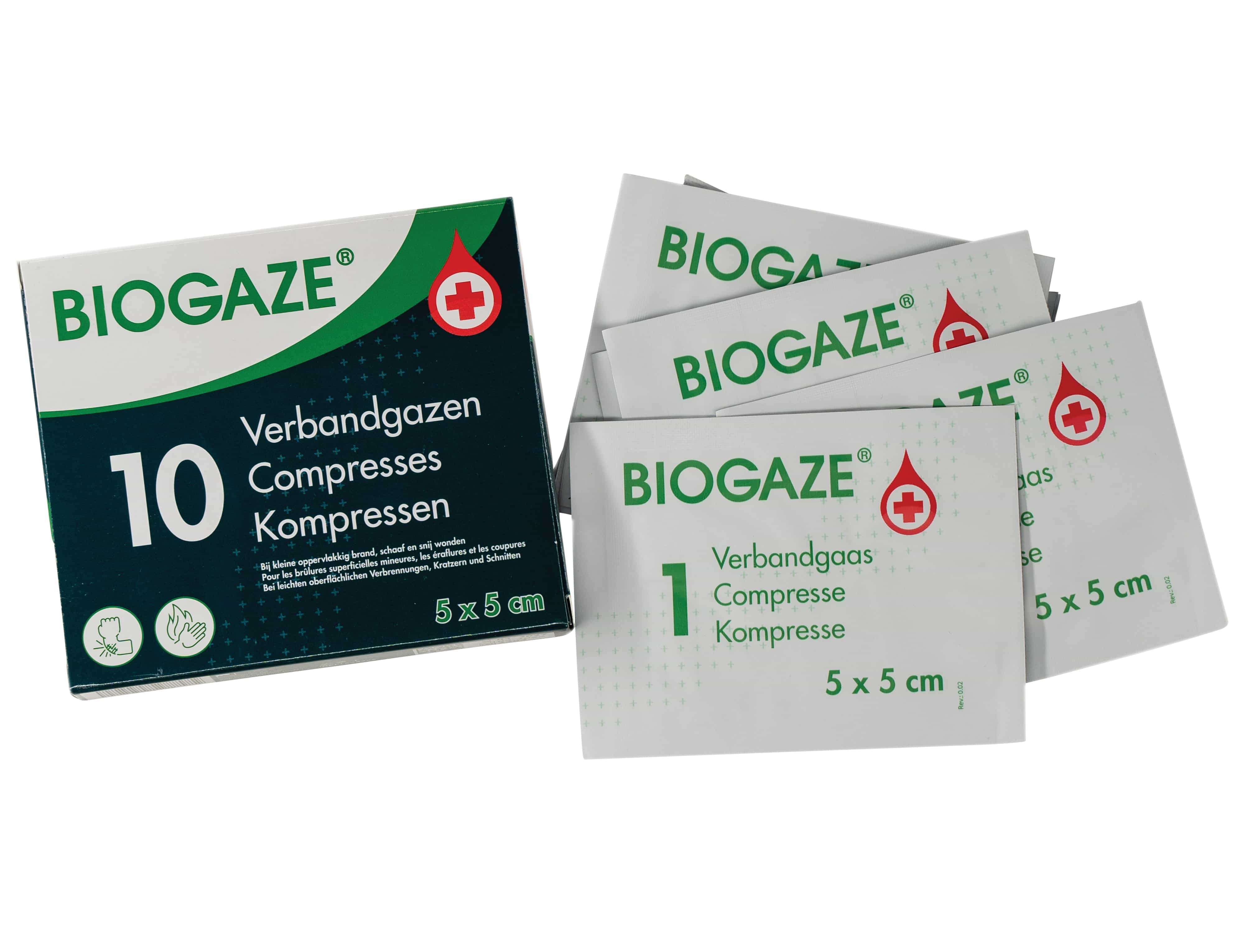 BIOGAZE Kompressen, 5x5 cm, 2er-Set   