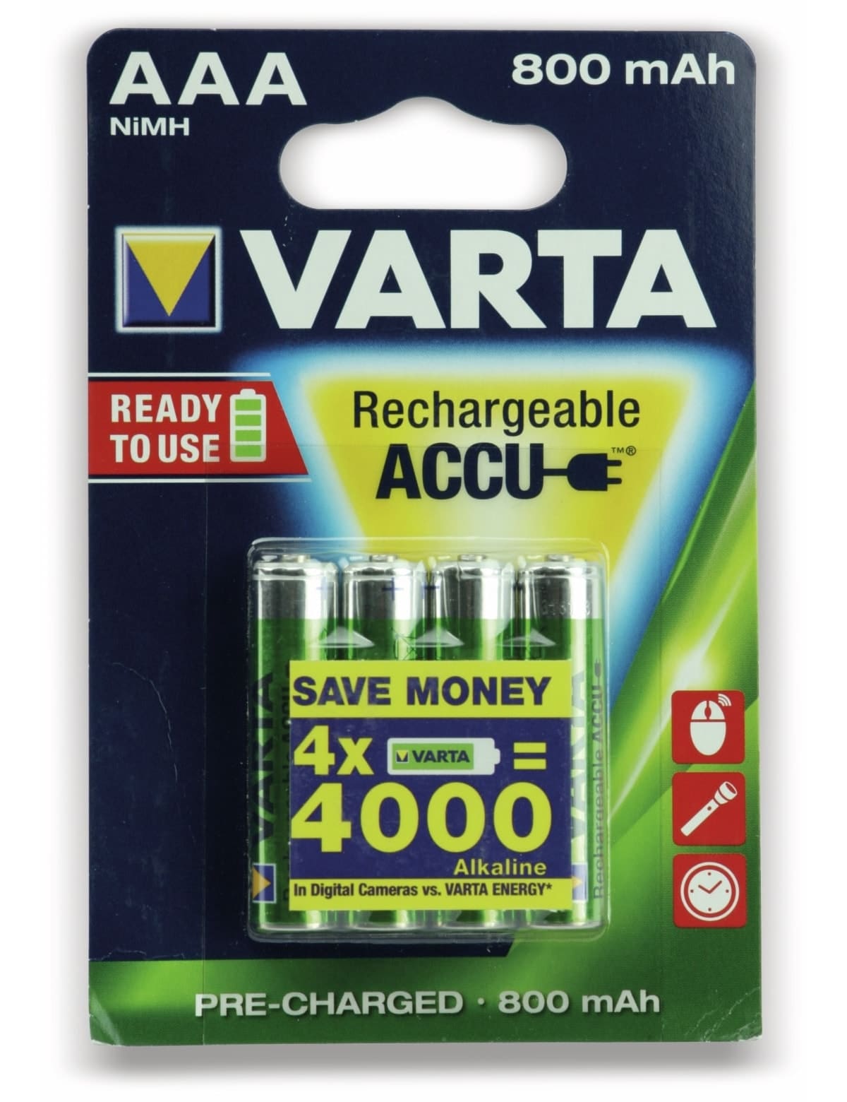 VARTA NiMH-Micro-Akku 56703, 800 mAh, 4 Stück