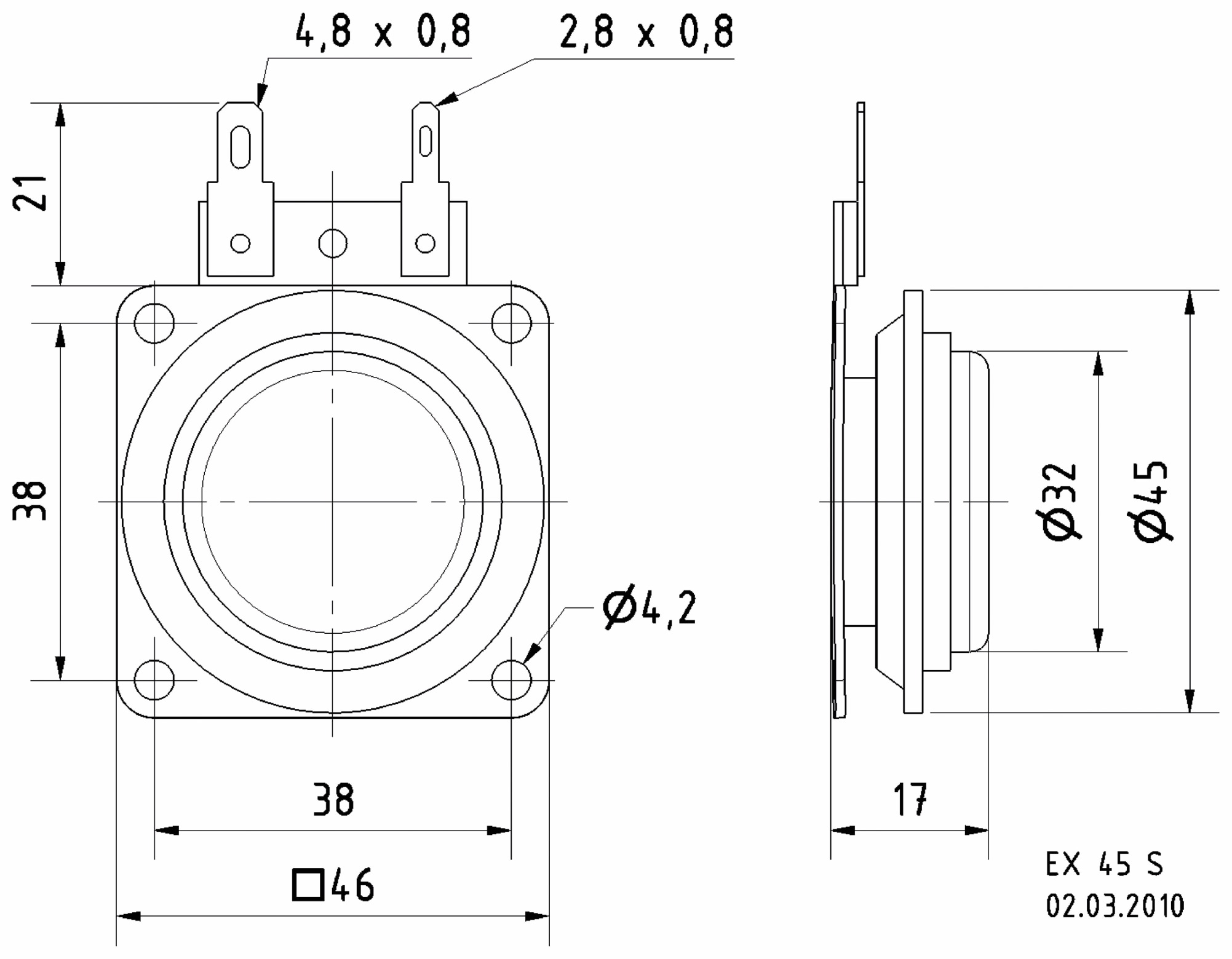 VISATON Exciter EX 45 S, 8 Ohm