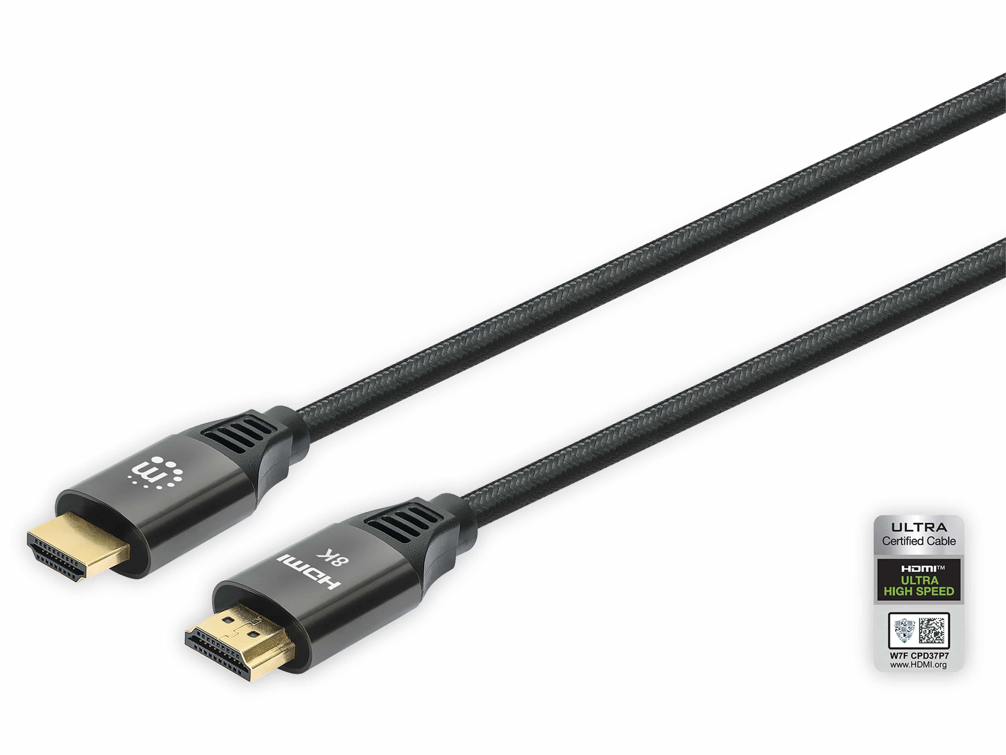 MANHATTAN Ultra HDMI-Kabel, 1 m, schwarz