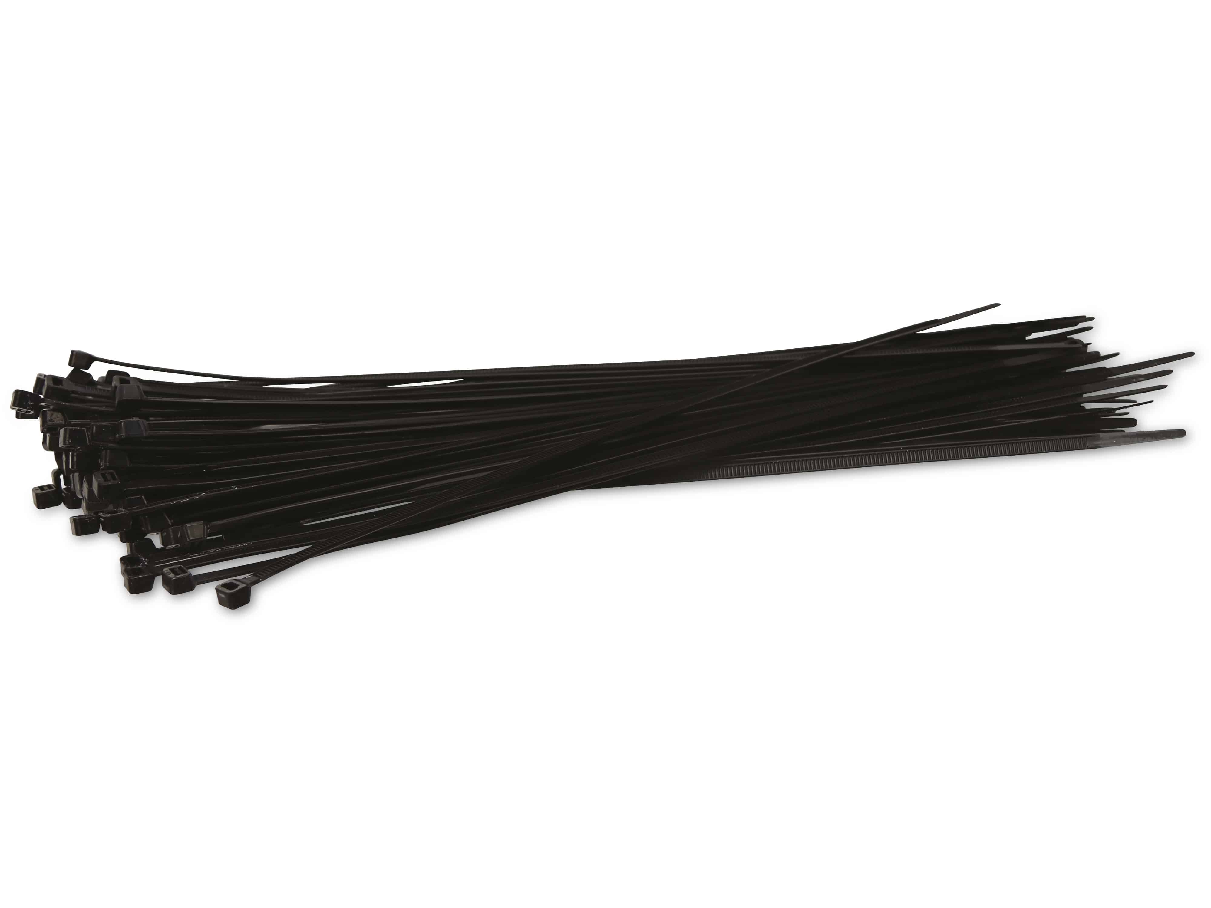 KSS Kabelbinder-Sortiment Polyamid 6.6, schwarz, 310x4,8, UV-beständig, 100 Stück