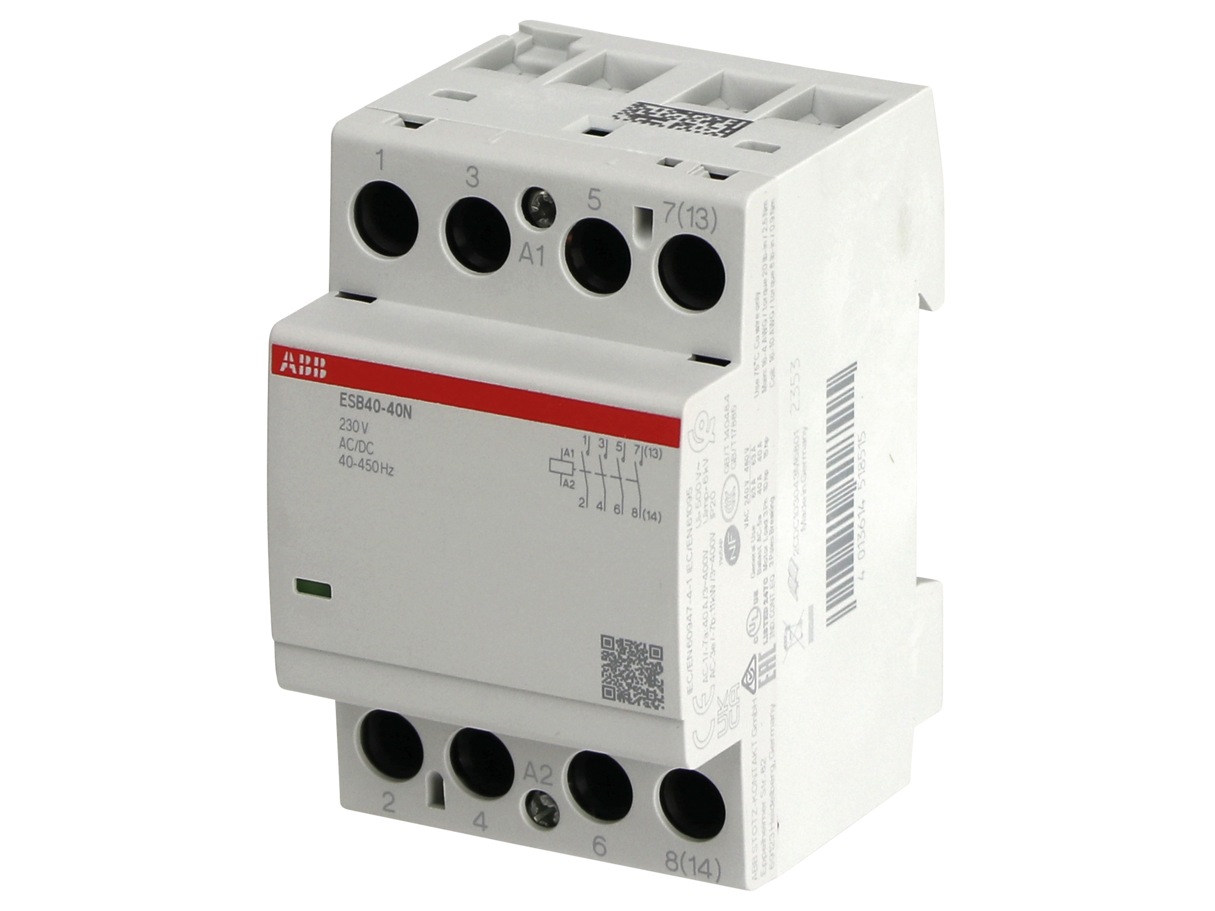 ABB Installationsschütz ESB40-40N-06, 40 A, 4S/0Ö, 230 V