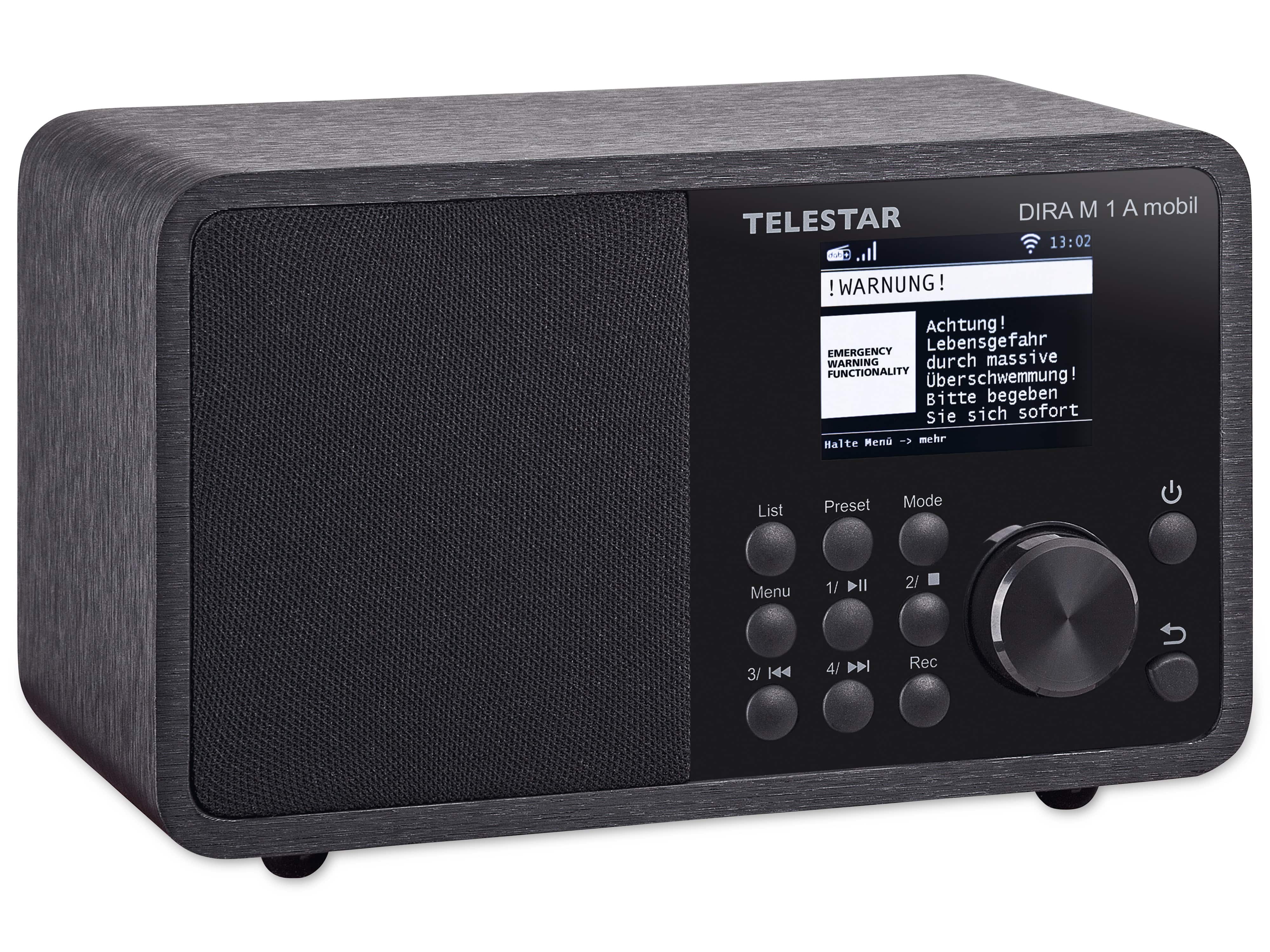 TELESTAR DAB+/UKW Radio DIRA M1A mobile, Warnsystem, Akku