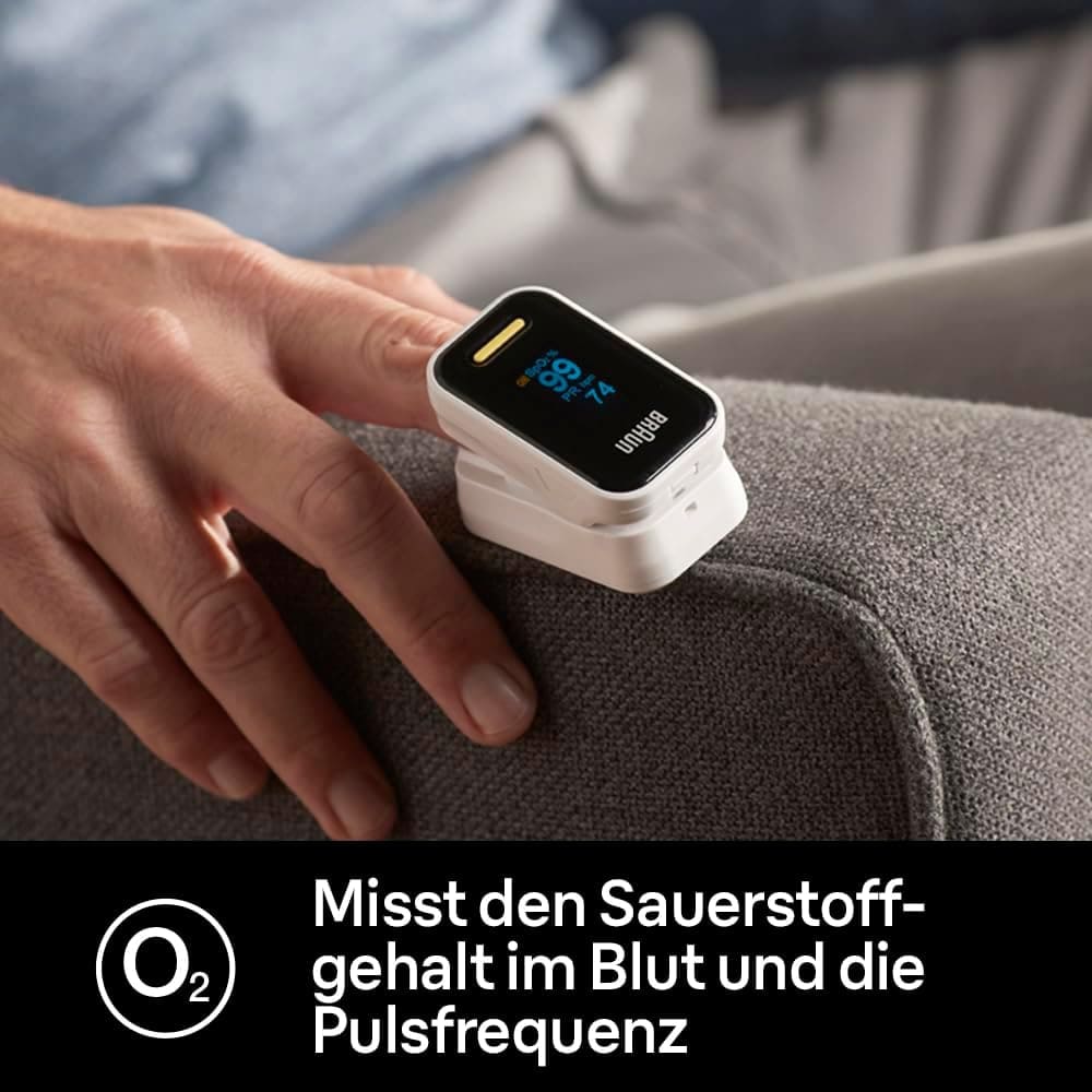 BRAUN Blutsauerstoff-Messgerät Pulsoximeter YK-81CEU, schwarz-weiß