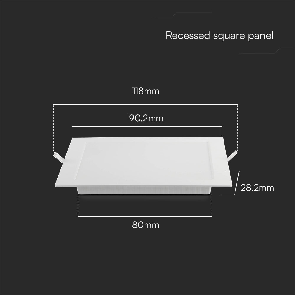 V-TAC LED-Einbauleuchte VT-61003, EEK: E, 3 W, 330 lm, 3000 K, weiß