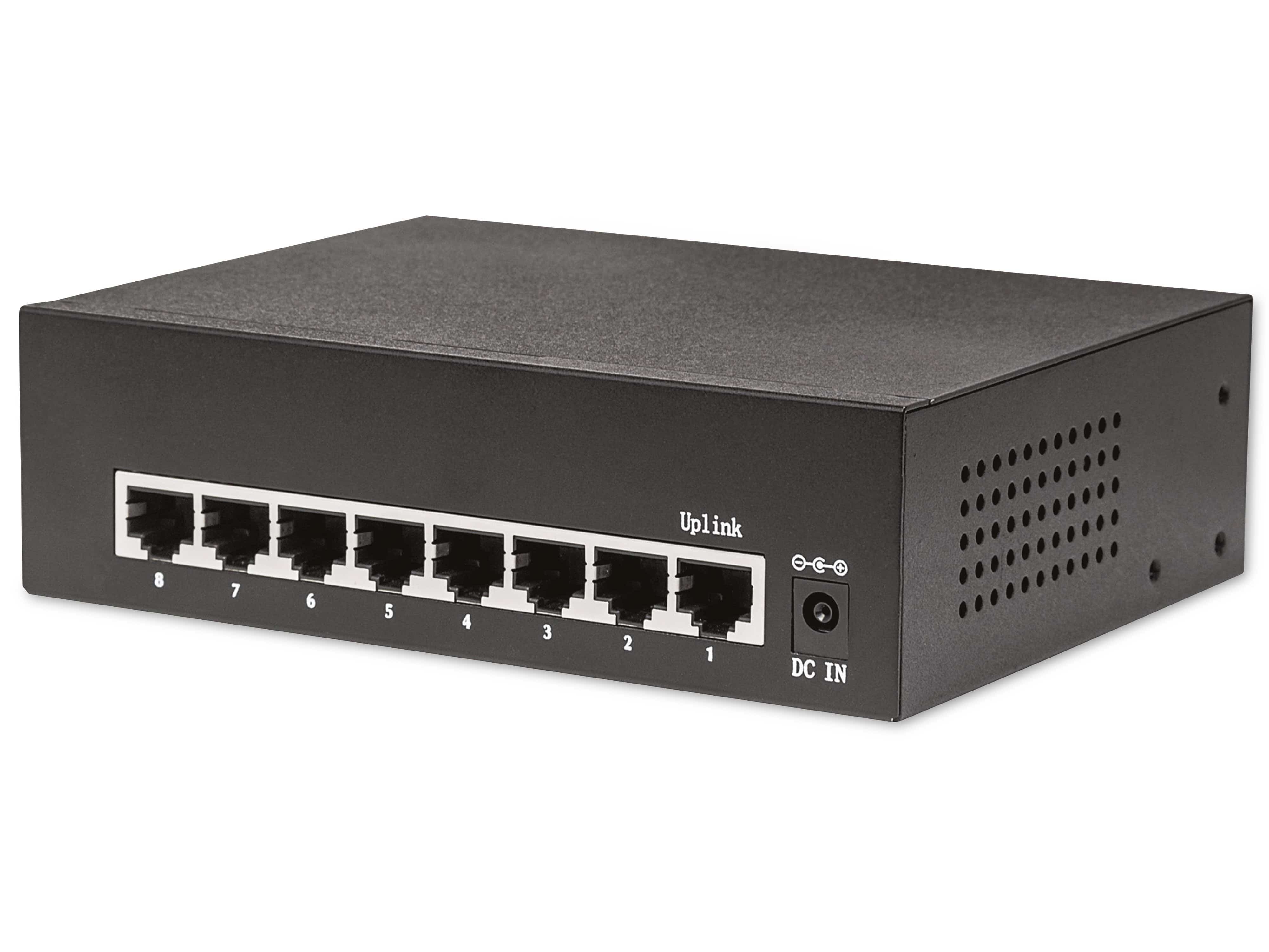 INTELLINET Ethernet Switch 561204 8-Port Gigabit, PoE+