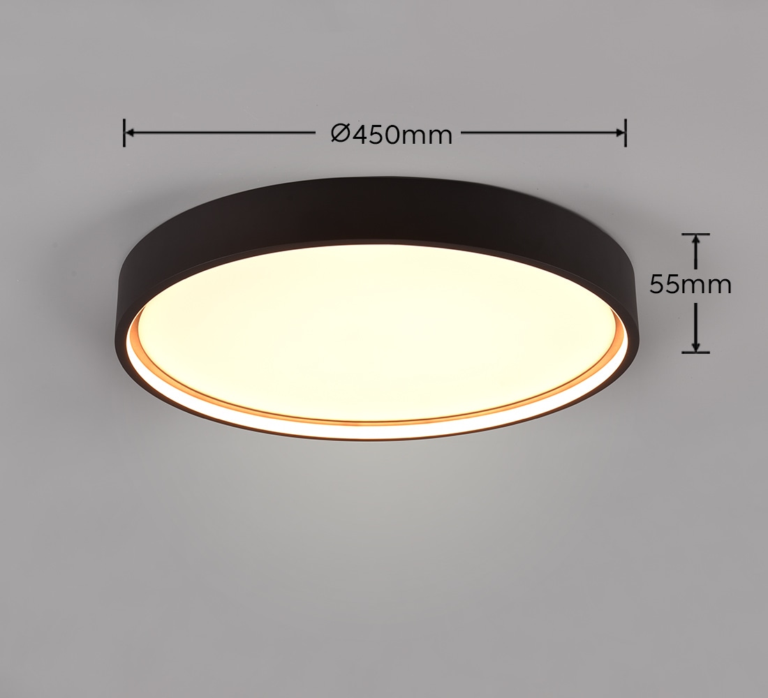 TRIO LED-Deckenleuchte Doha 641310232 schwarz, 29 W, 3260 lm, CCT 