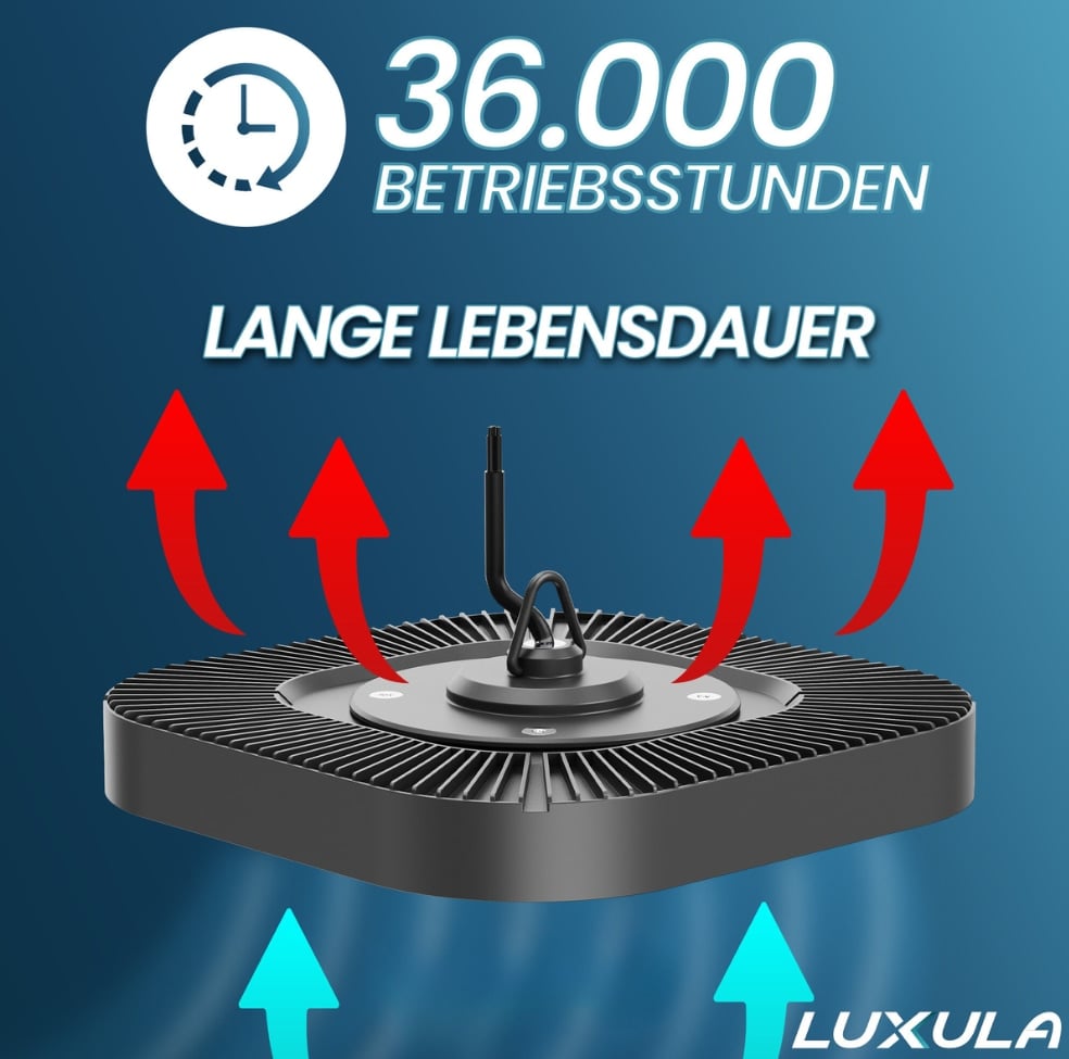 LUXULA LED-HighBay-Leuchte, EEK: E, 100 W, 12000 lm, 5000 K, schwarz