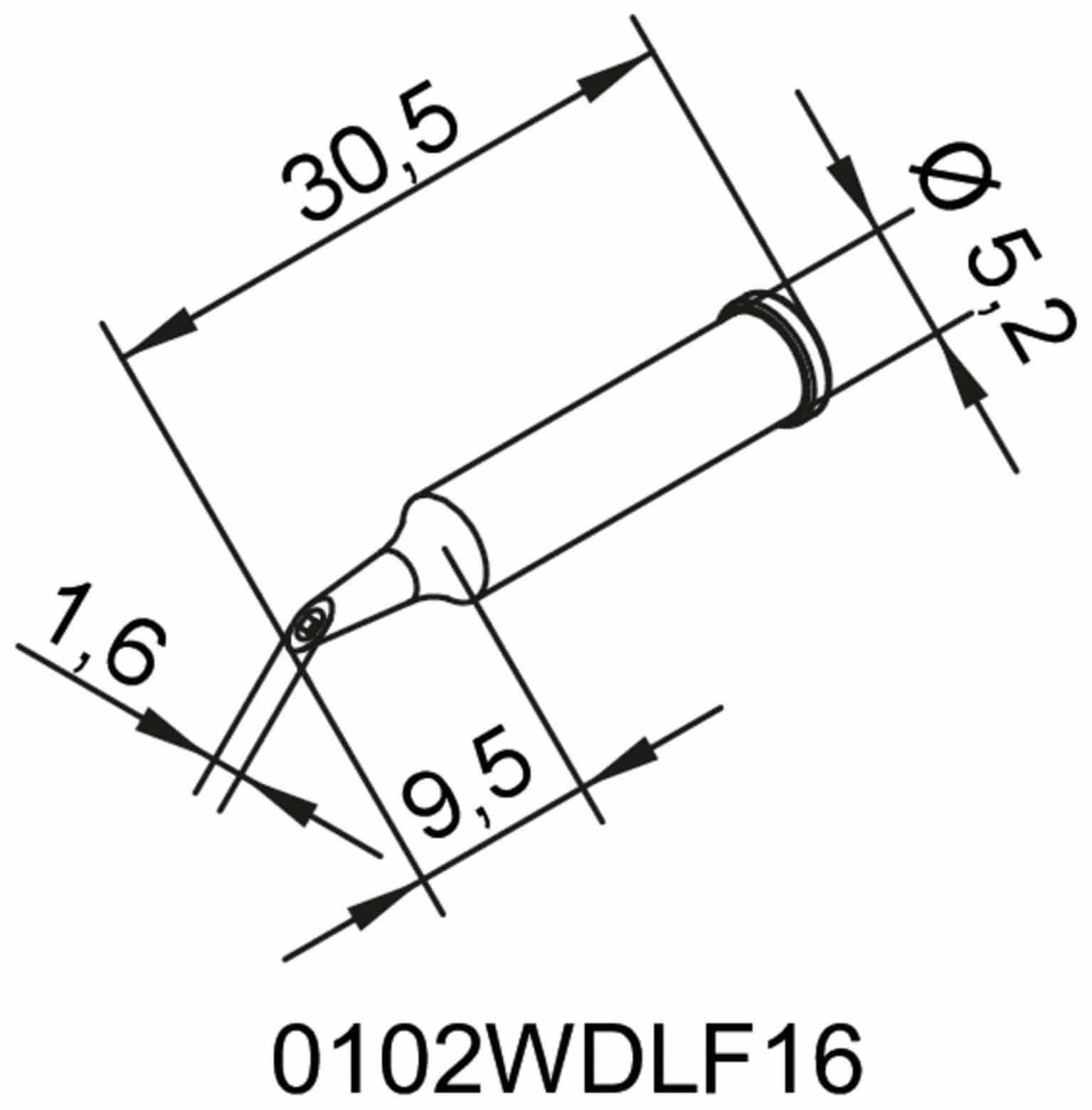 ERSA Lötspitze, 0102WDLF16/SB, PowerWell mit Hohlkehle, 1,6 mm