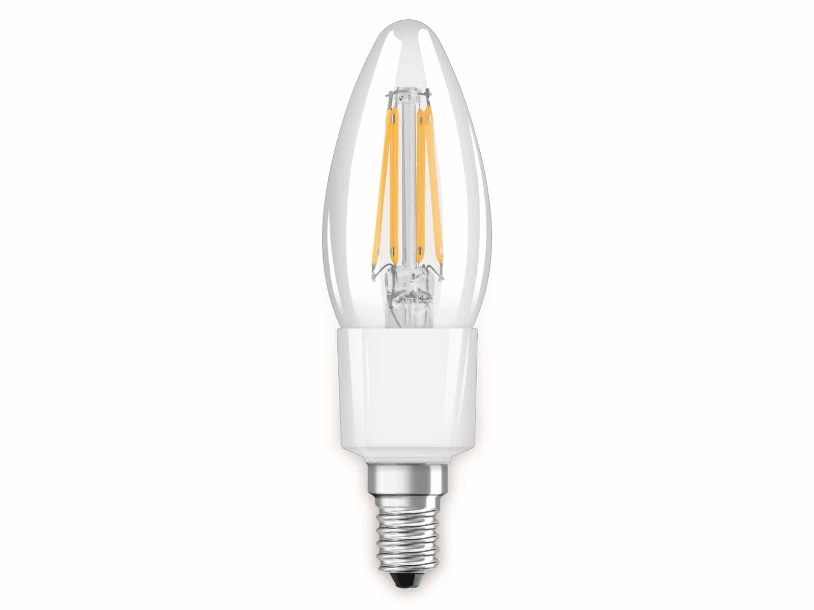 LEDVANCE LED-Filament-Lampe, CLB40D, E14, EEK: E, 4W, 470lm, 2700K, WiFi