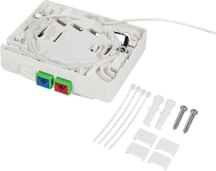 LOGILINK FTTH-Anschlussbox FB2SC30, 2x SC/APC, mit 30 m Verlegekabel