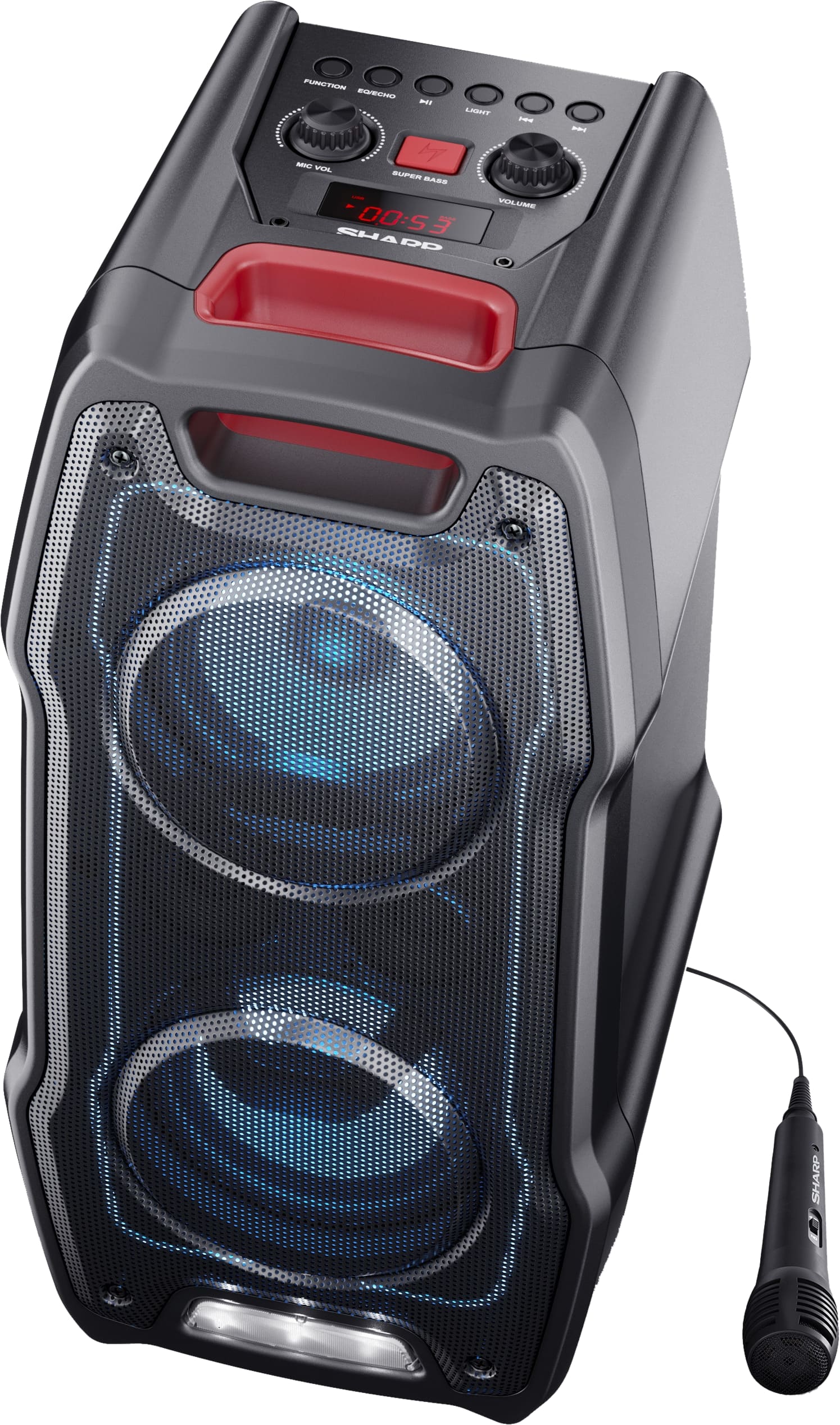 SHARP Party-Lautsprecher PS-929, tragbar, Bluetooth, USB, MP3, 180 W