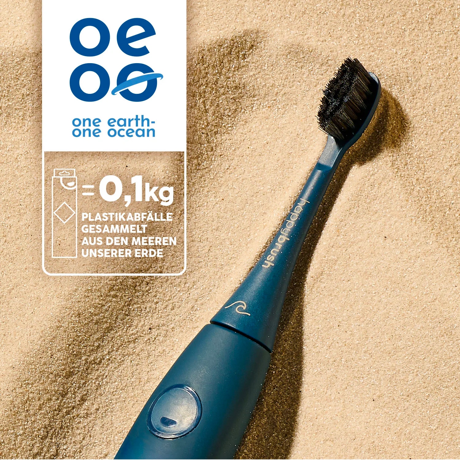 HAPPYBRUSH Ersatz-Aufsteckbürsten Ocean ECO VIBE 3, 3er Set