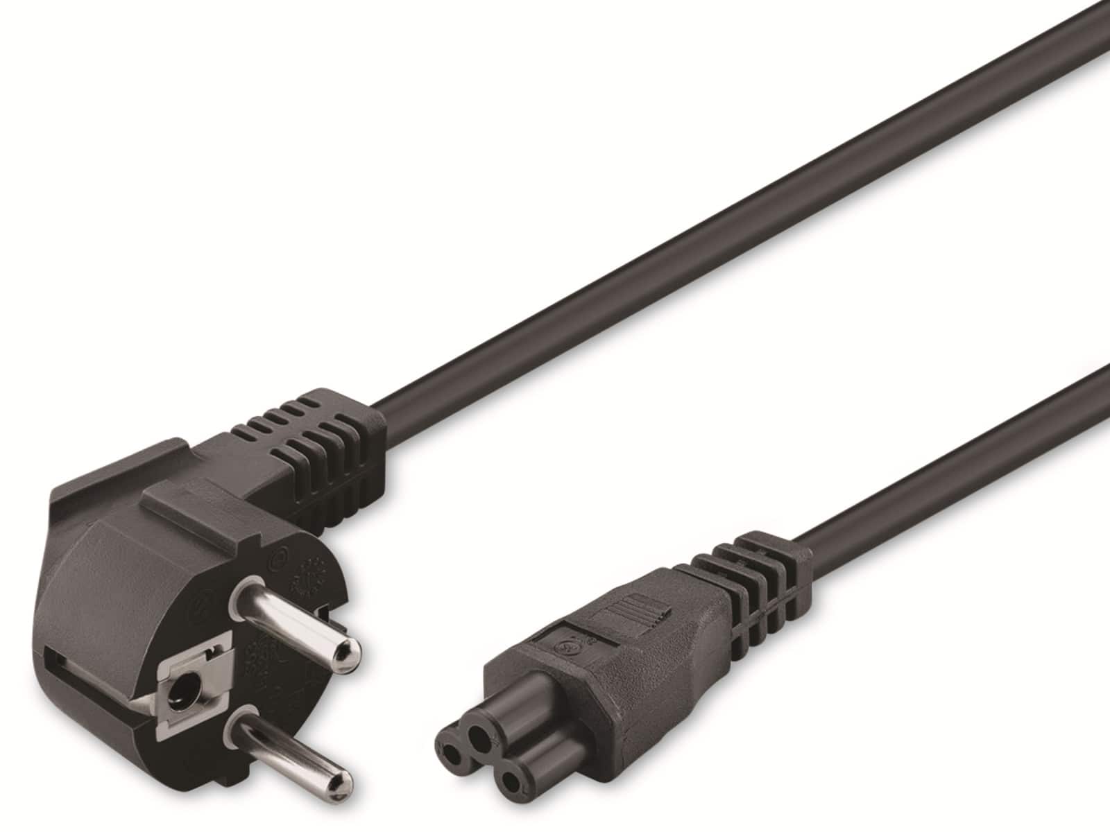 GOOBAY Netzkabel mit Kleeblattstecker NK 114 S-300, 3 m, schwarz, 90°