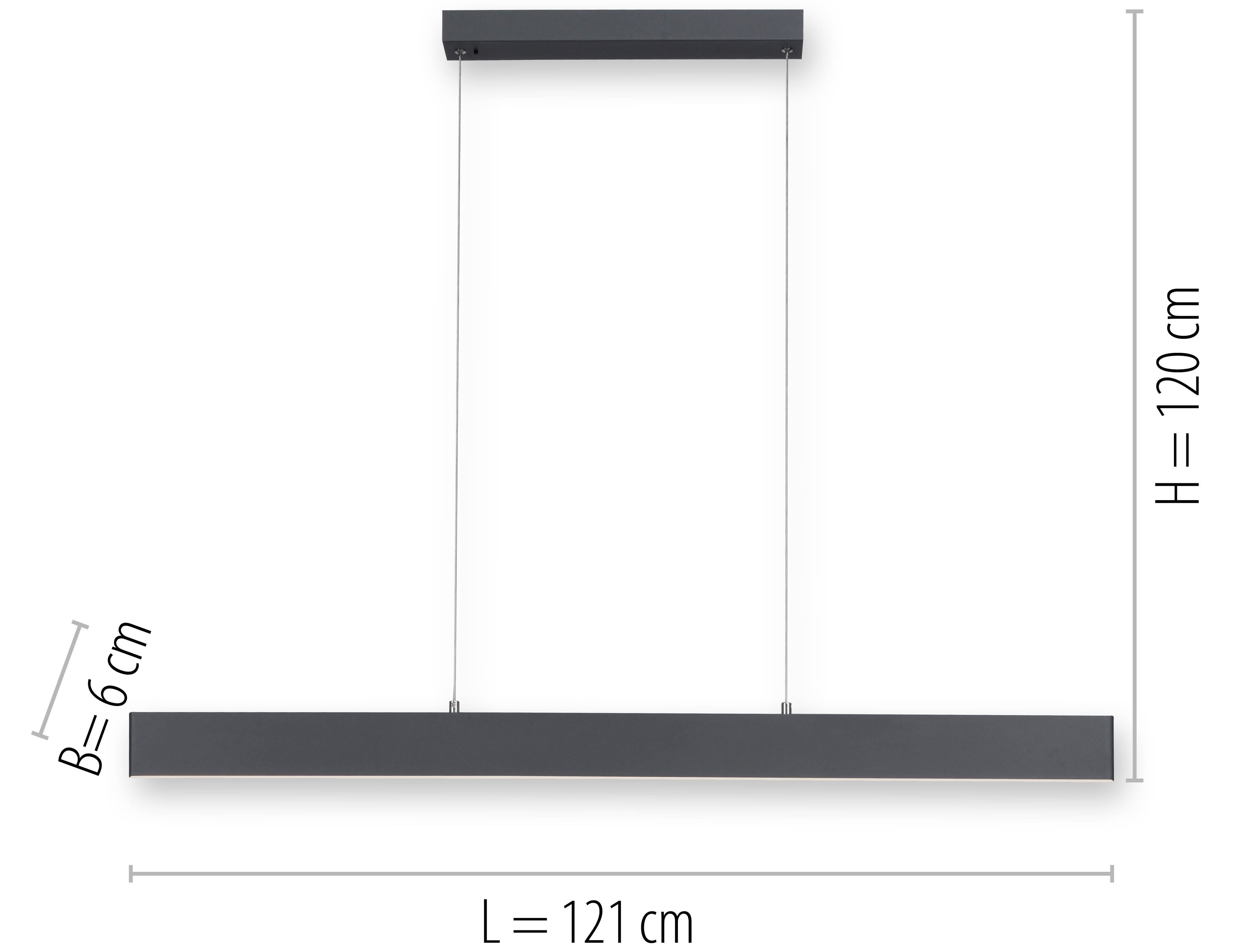 PAUL NEUHAUS LED-Pendelleuchte 2548-13 anthrazit, 34 W, 4080 lm