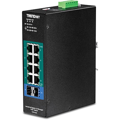 TRENDNET Switch, 10 Port Industrial Gbit PoE+ L2, Metall, IP30