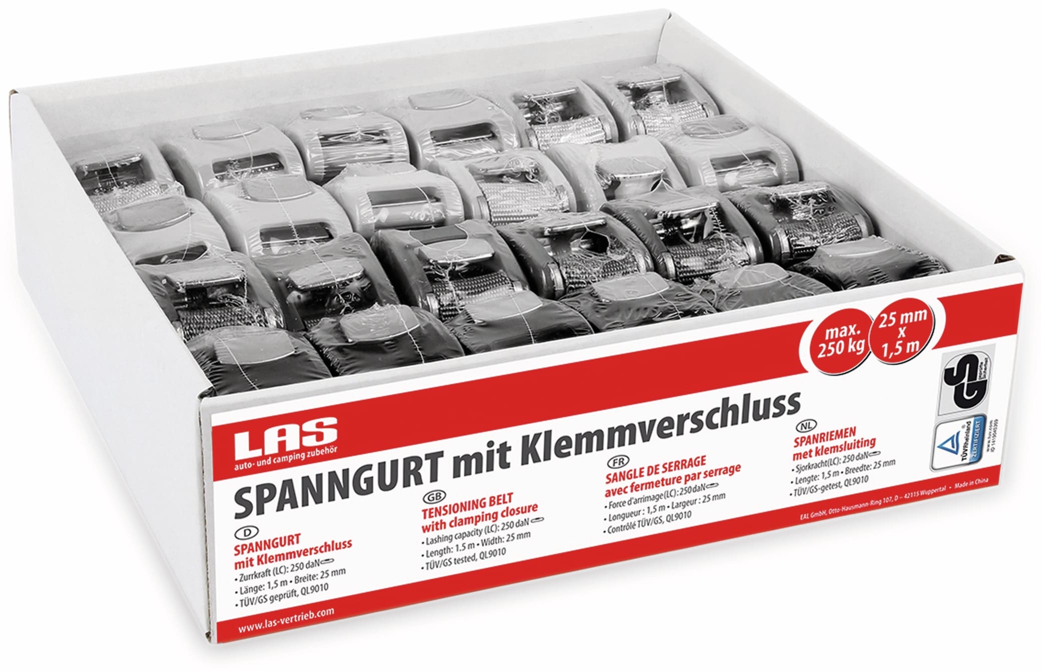 LAS Spanngurt 10339, 1,5 m, mit Klemmverschluss