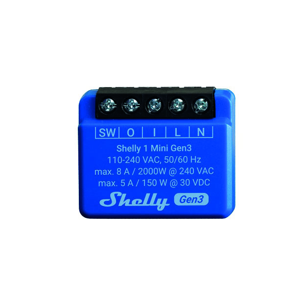 SHELLY WLAN-Schaltaktor 1 Mini Gen 3, blau, 4 Stück