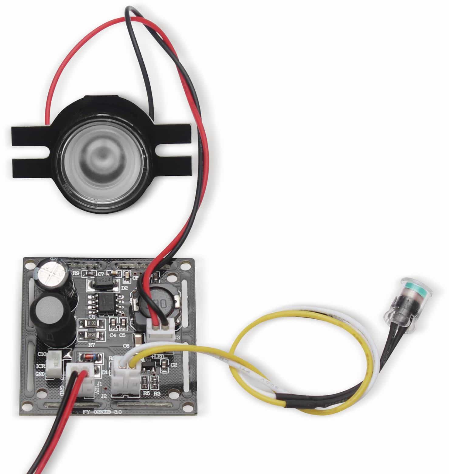 IR-LED 3 W mit Treiberplatine und 3 Streulinsen