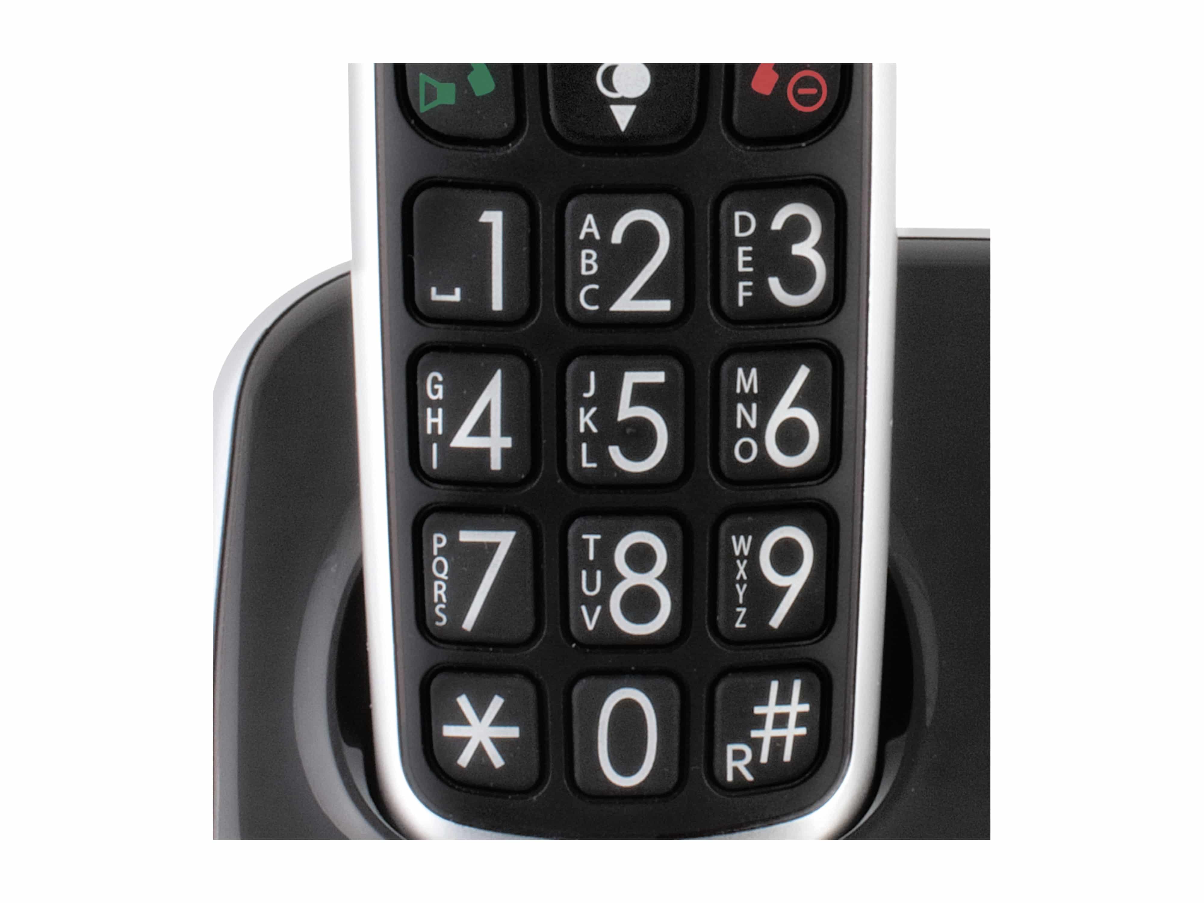 FYSIC DECT-Telefon FX-6020, mit 2 Mobilteile, schwarz