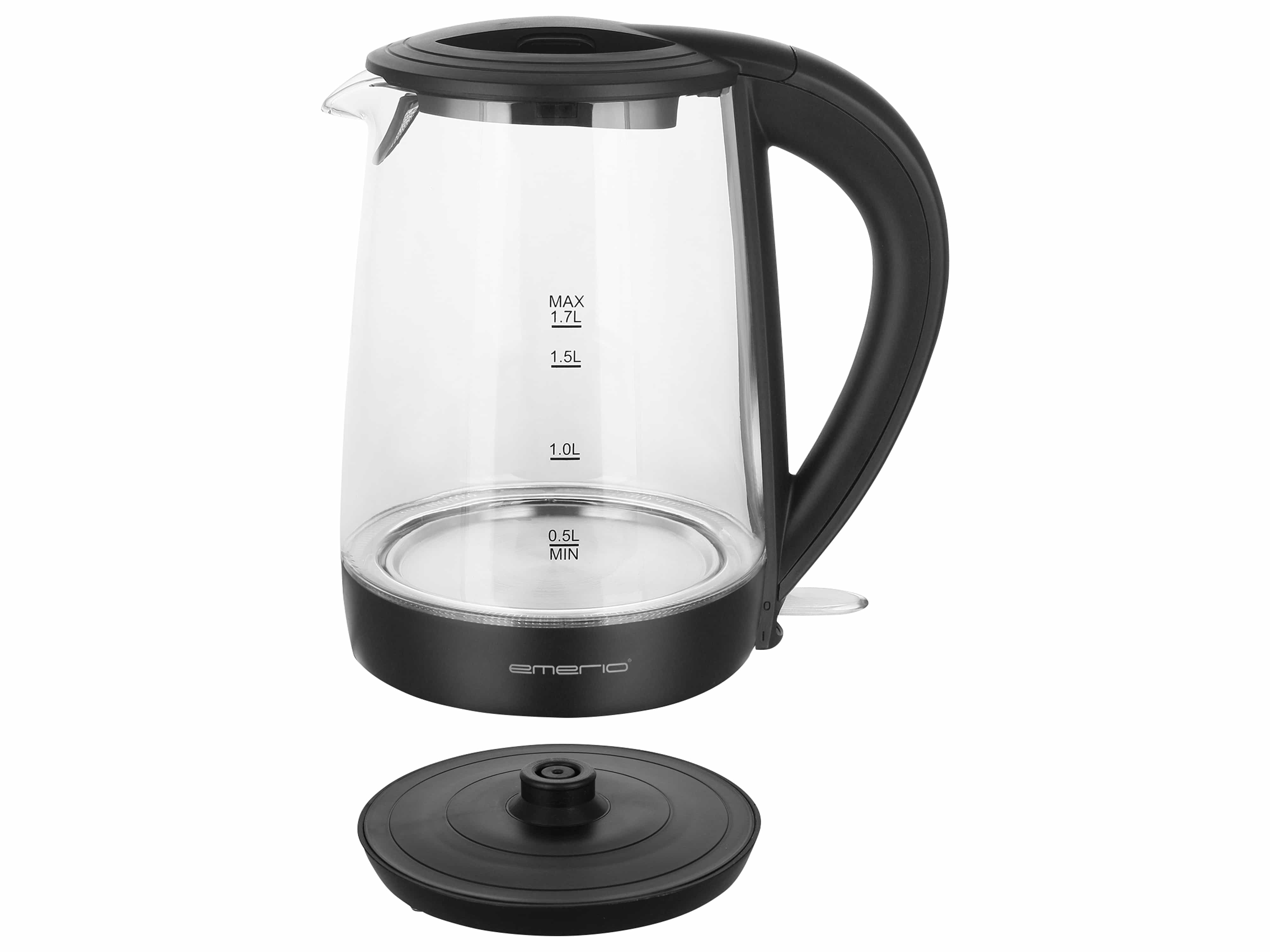 EMERIO Wasserkocher WK-123124, 1,7 L, 2200 W, schwarz