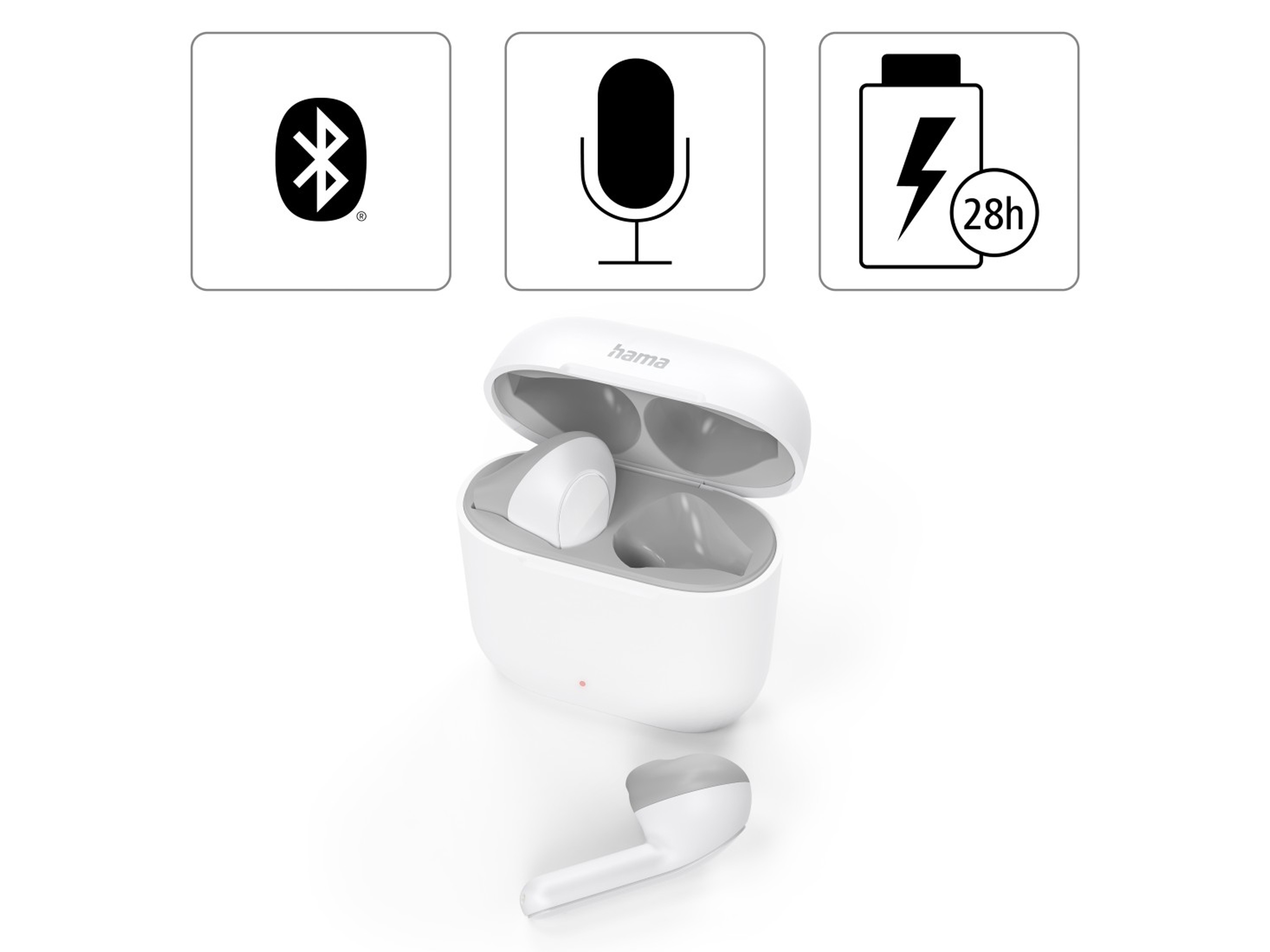 HAMA Bluetooth Kopfhörer In-Ear Freedom Light, weiss