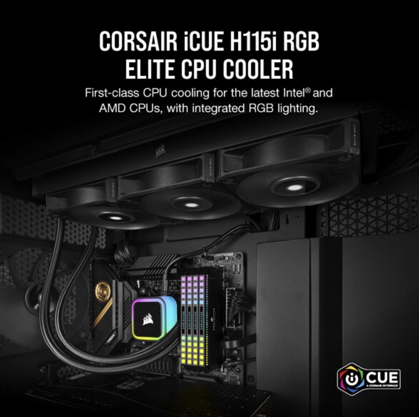 CORSAIR Prozessor-Flüssigkeitskühlsystem iCUE H115i RGB ELITE