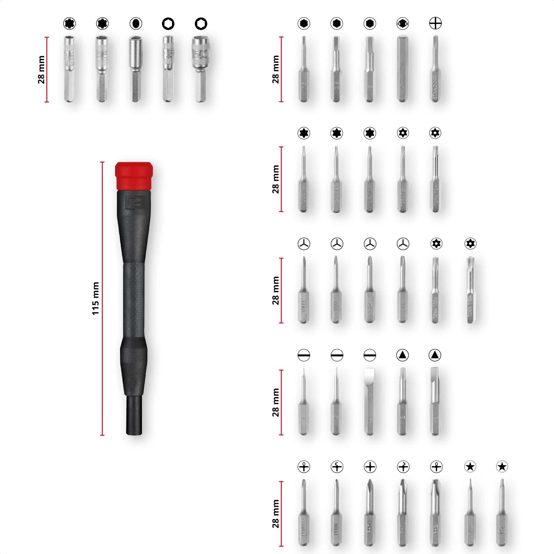 EINHELL Präzisionsbit-Set, 115010, 33-teilig