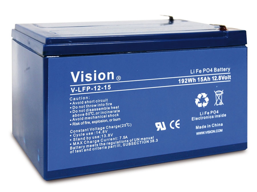 Vision LiFePO4 Akku LFP1215, 12 V-/15 Ah