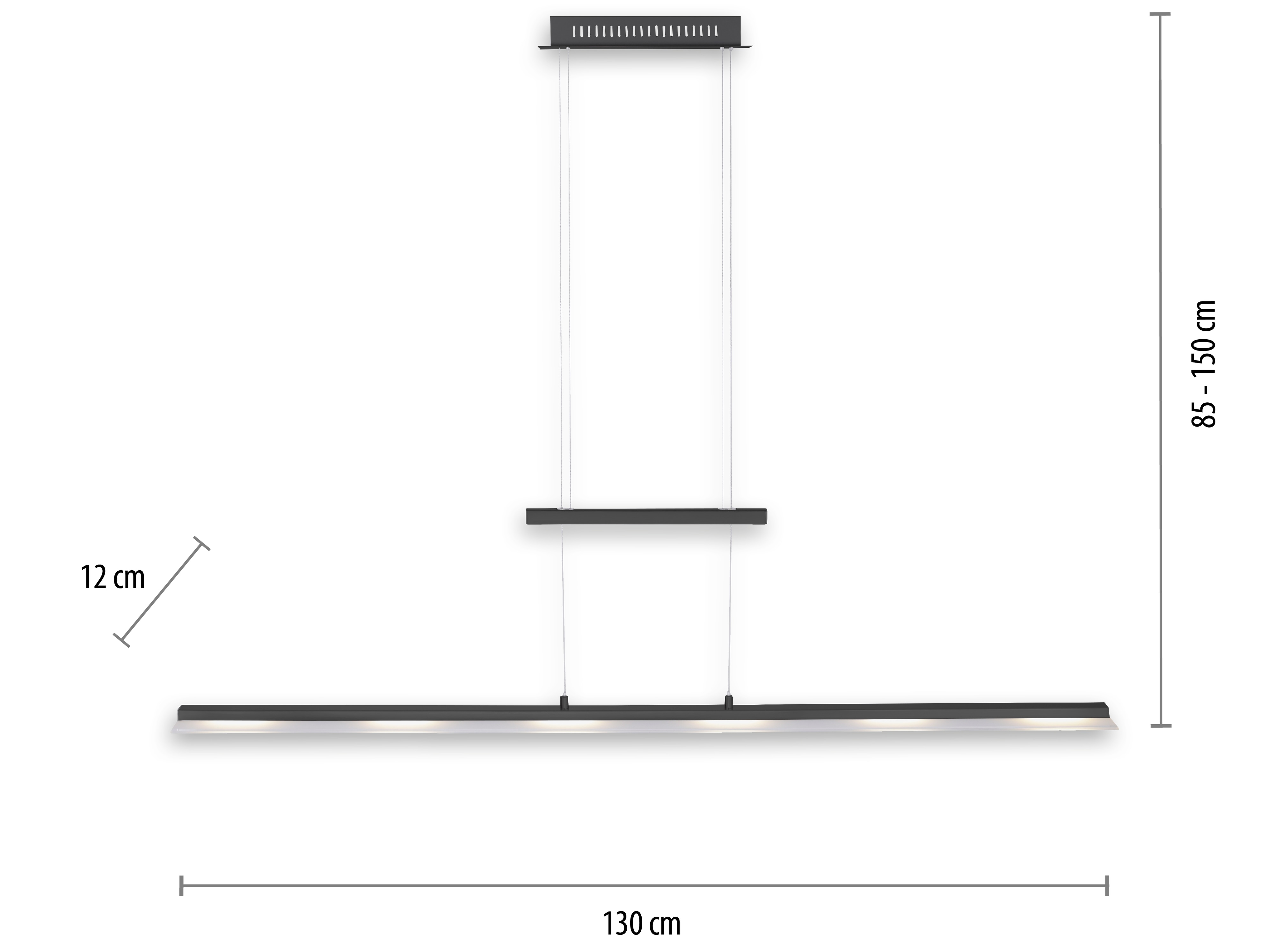 JUST LIGHT LED-Pendelleuchte 15880-13 anthrazit, 24 W, 2700 lm, CCT