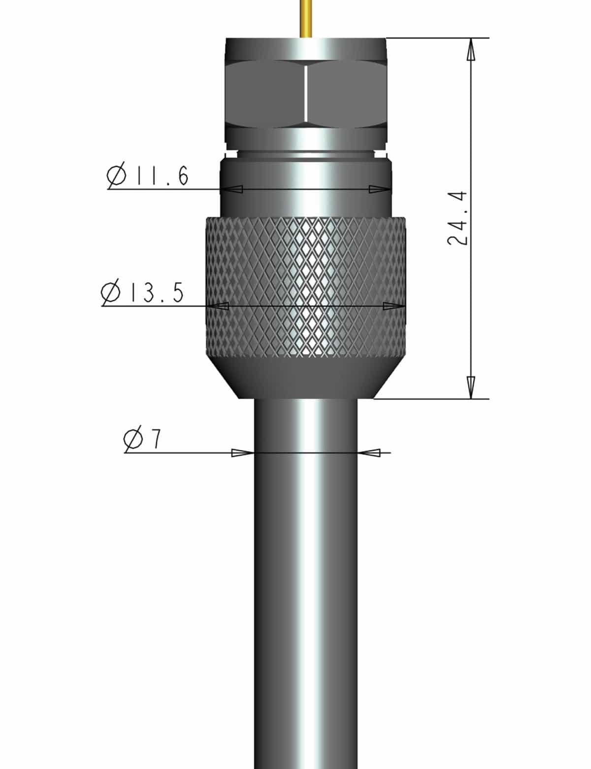 Purelink F-Stecker, 7 mm, verschraubbar, 10 Stück