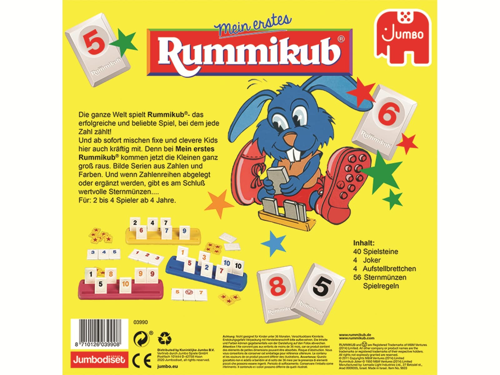 JUMBO Spiele Familienspiel, 3990, Original Rummikub Mein erstes Rummikub