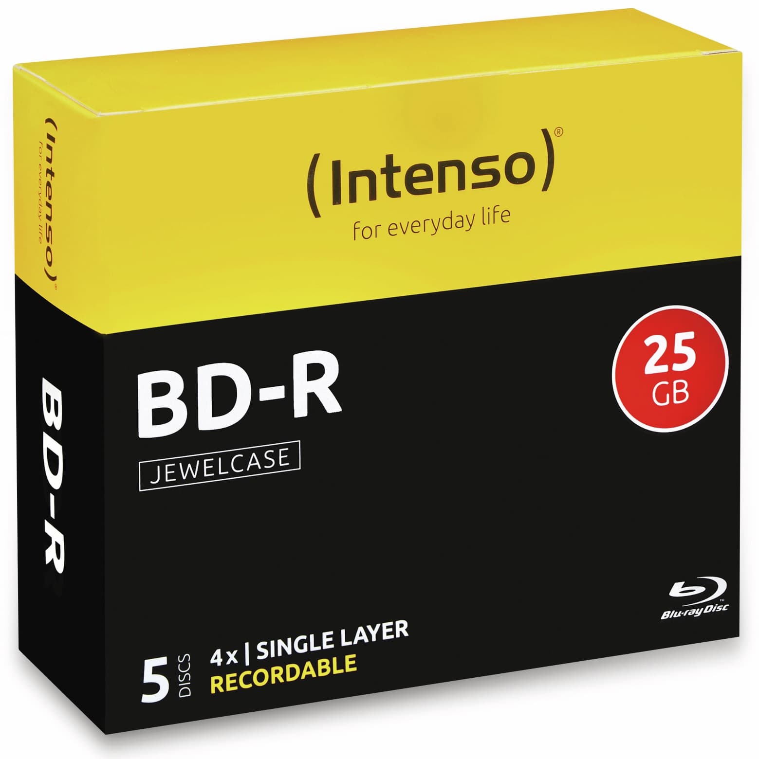 INTENSO Blu-ray Disc BD-R 25 GB, Jewel Case, 5 Stück