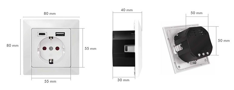 LOGILINK Unterputz-Steckdose PA0262 USB-A USB-C