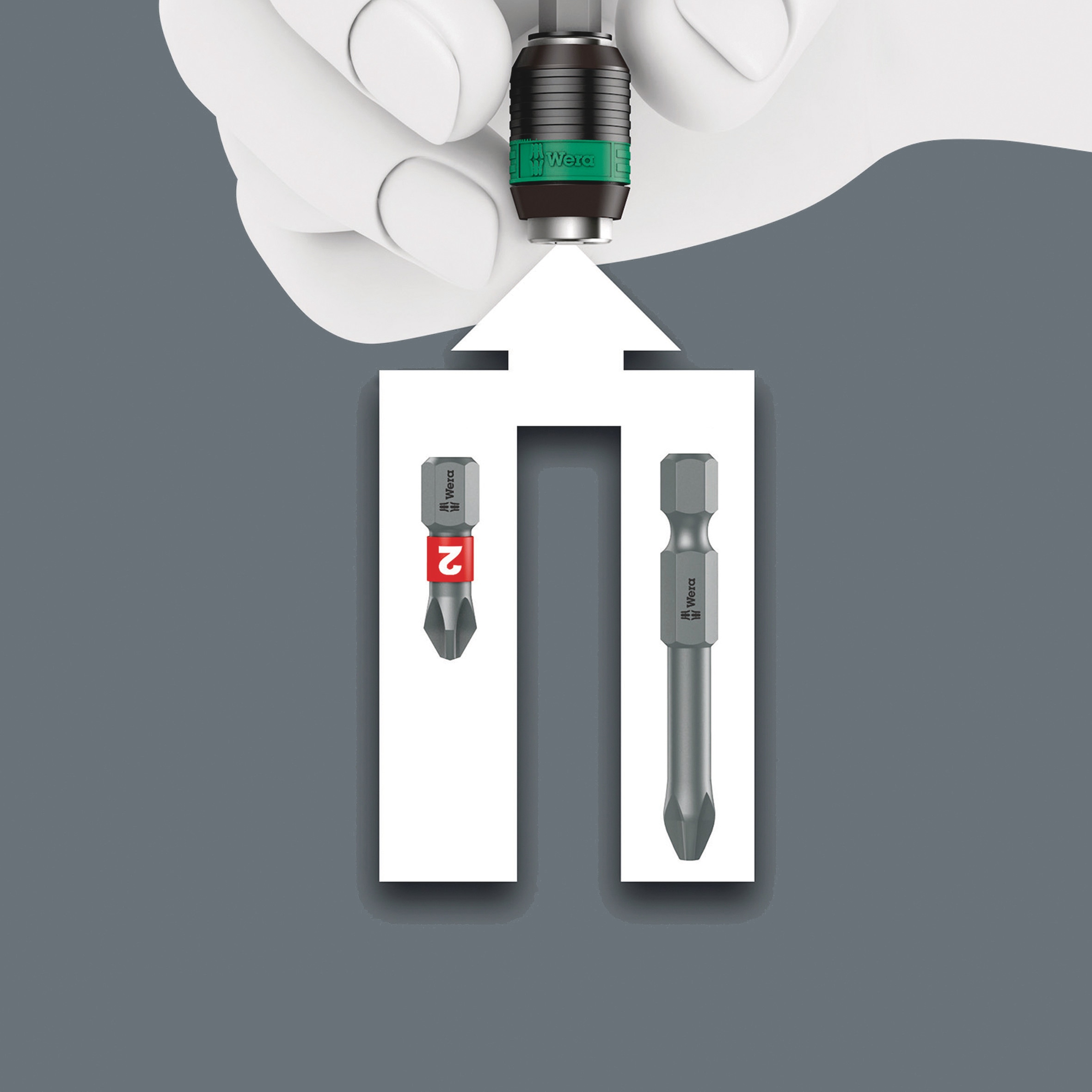 WERA Bits-Handhalter mit Ratschenfunktion, 838 RA-R M, 05051493001, 1/4"