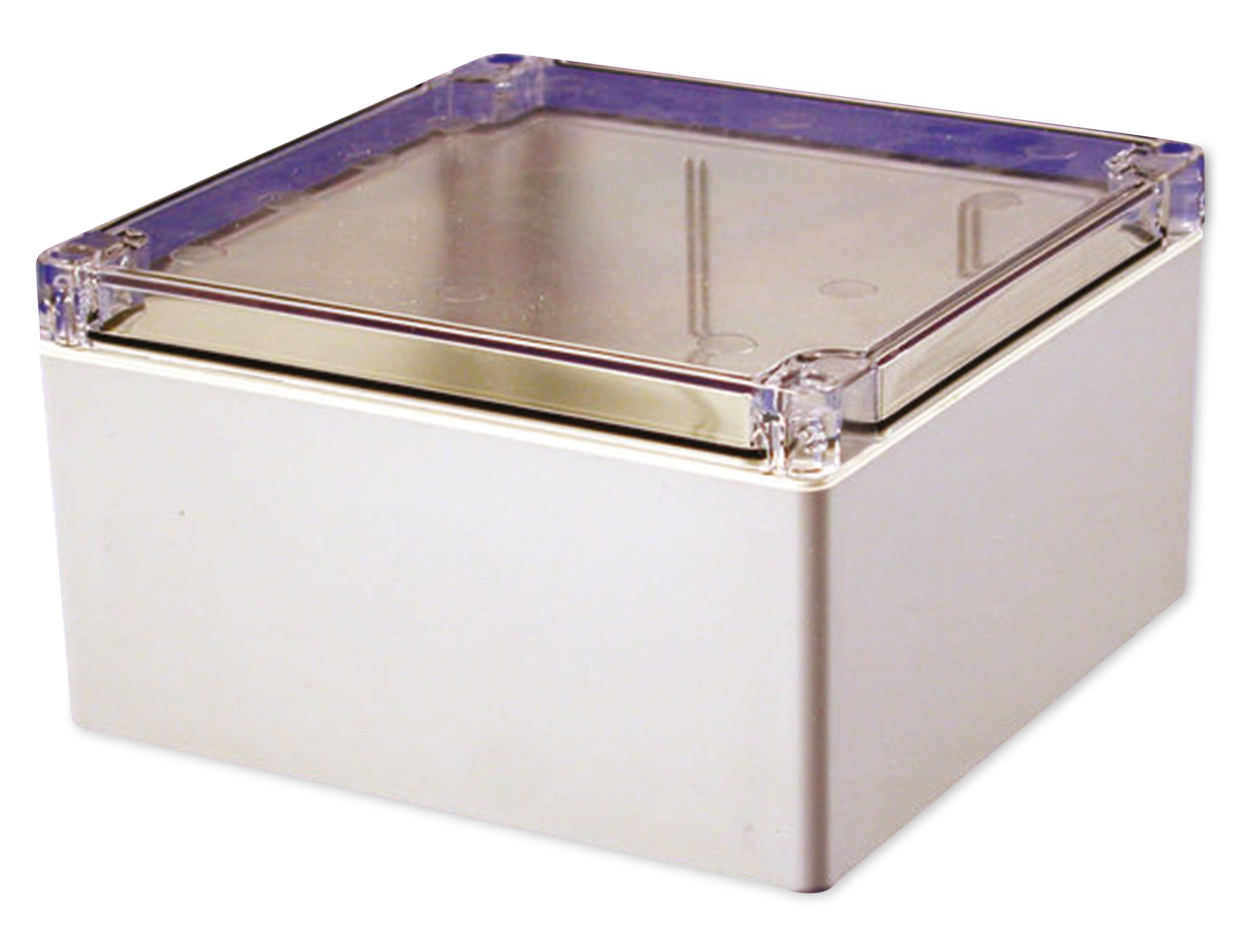 HAMMOND Universal-Gehäuse, 1554S2GYCL, Polycarbonate, grau/transparent, IP68, 160x160x90 mm