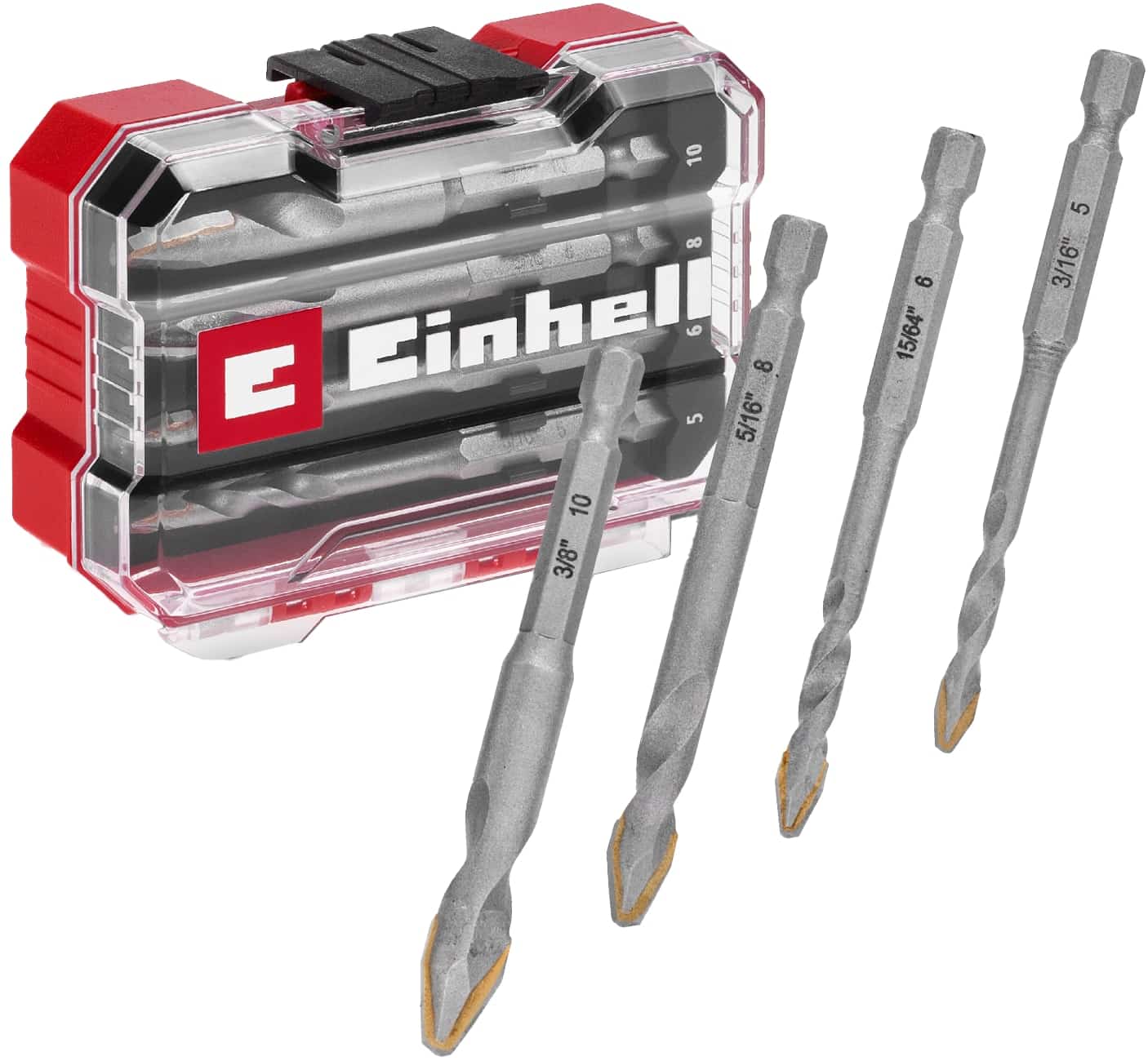 EINHELL Fliesenbohrer-Set, 51404, XS-Case, 5-10 mm, 4-teilig