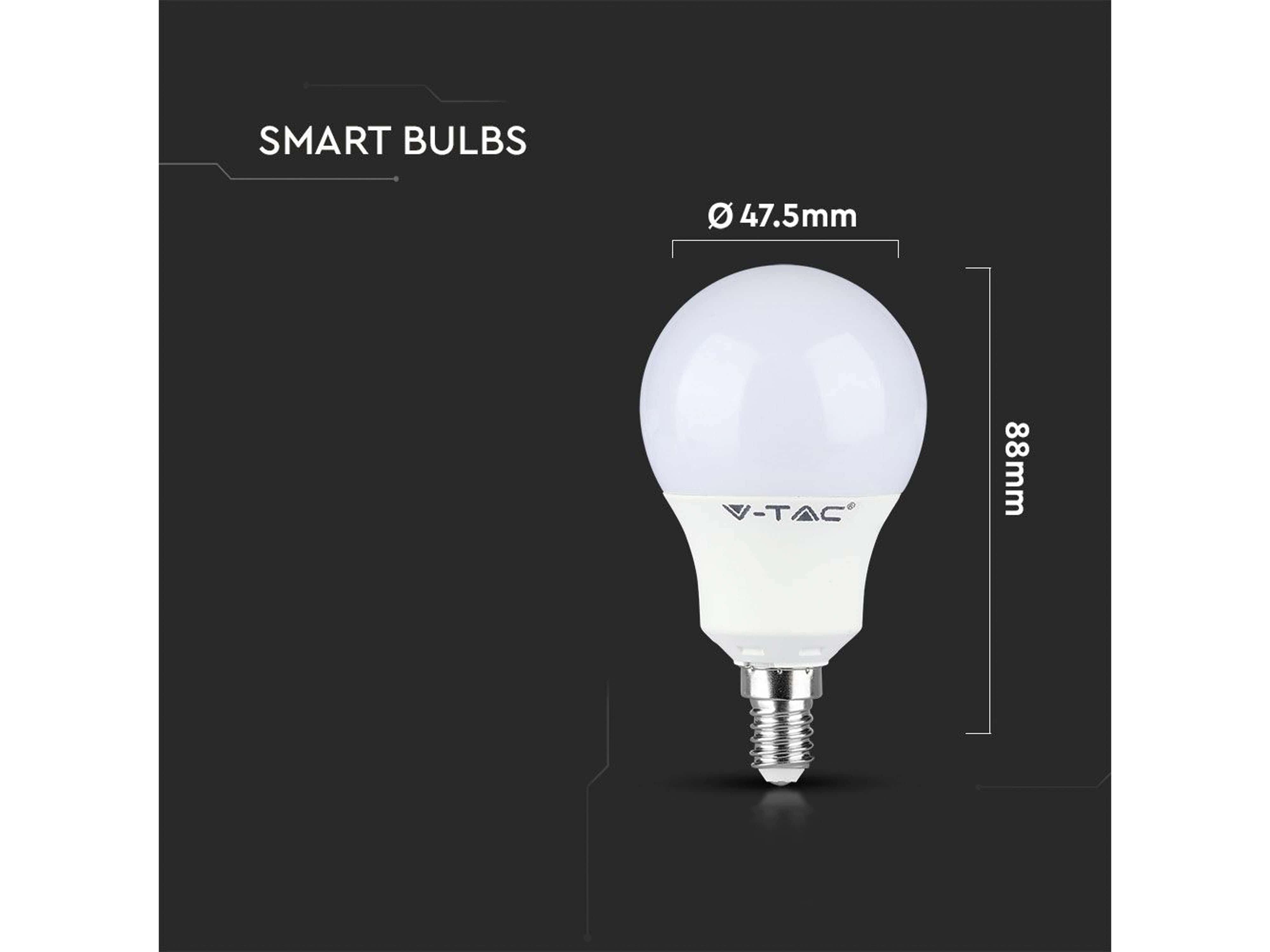 V-TAC LED-Lampe VT-2234-N, E14, EEK: F, 4,8W, 470lm, 3000K