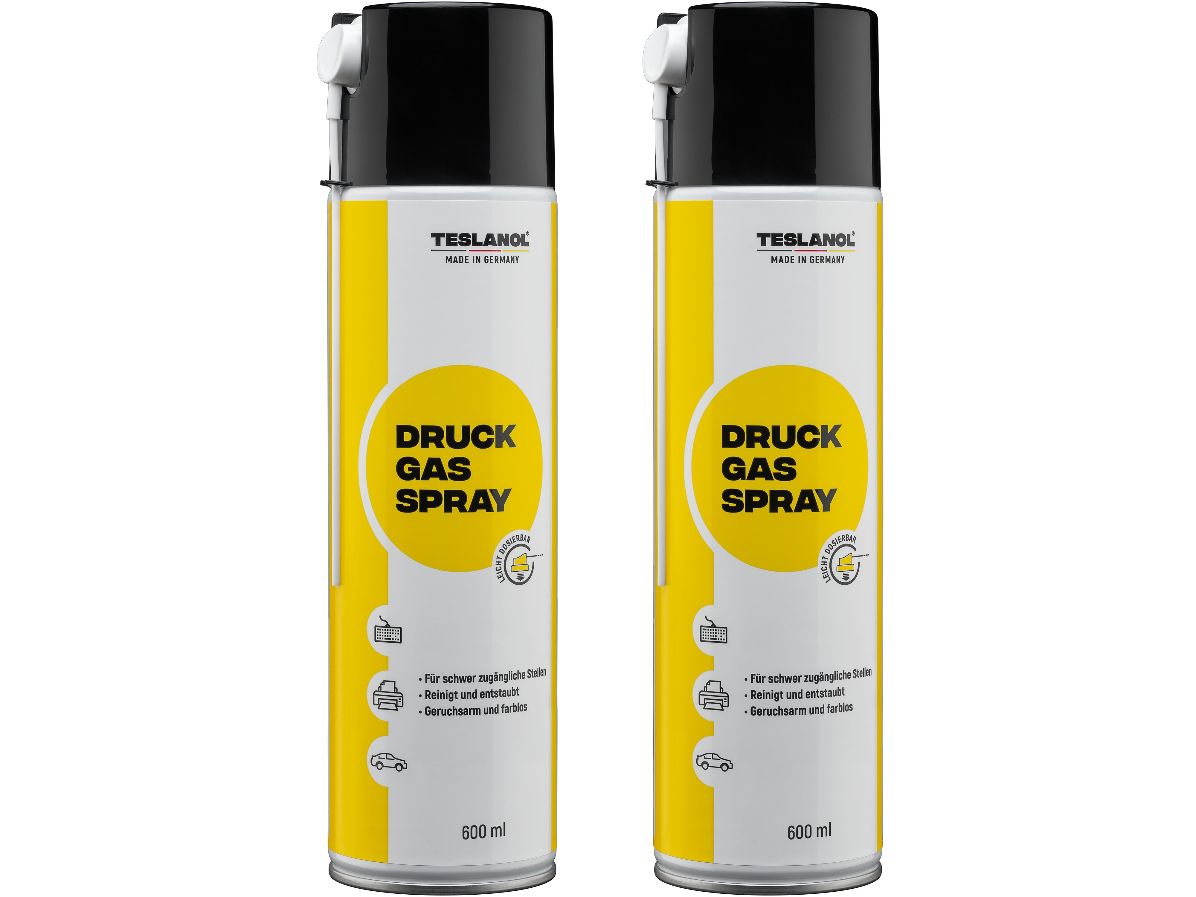 TESLANOL Druckluftspray 49752, 600 ml, 2 Stück