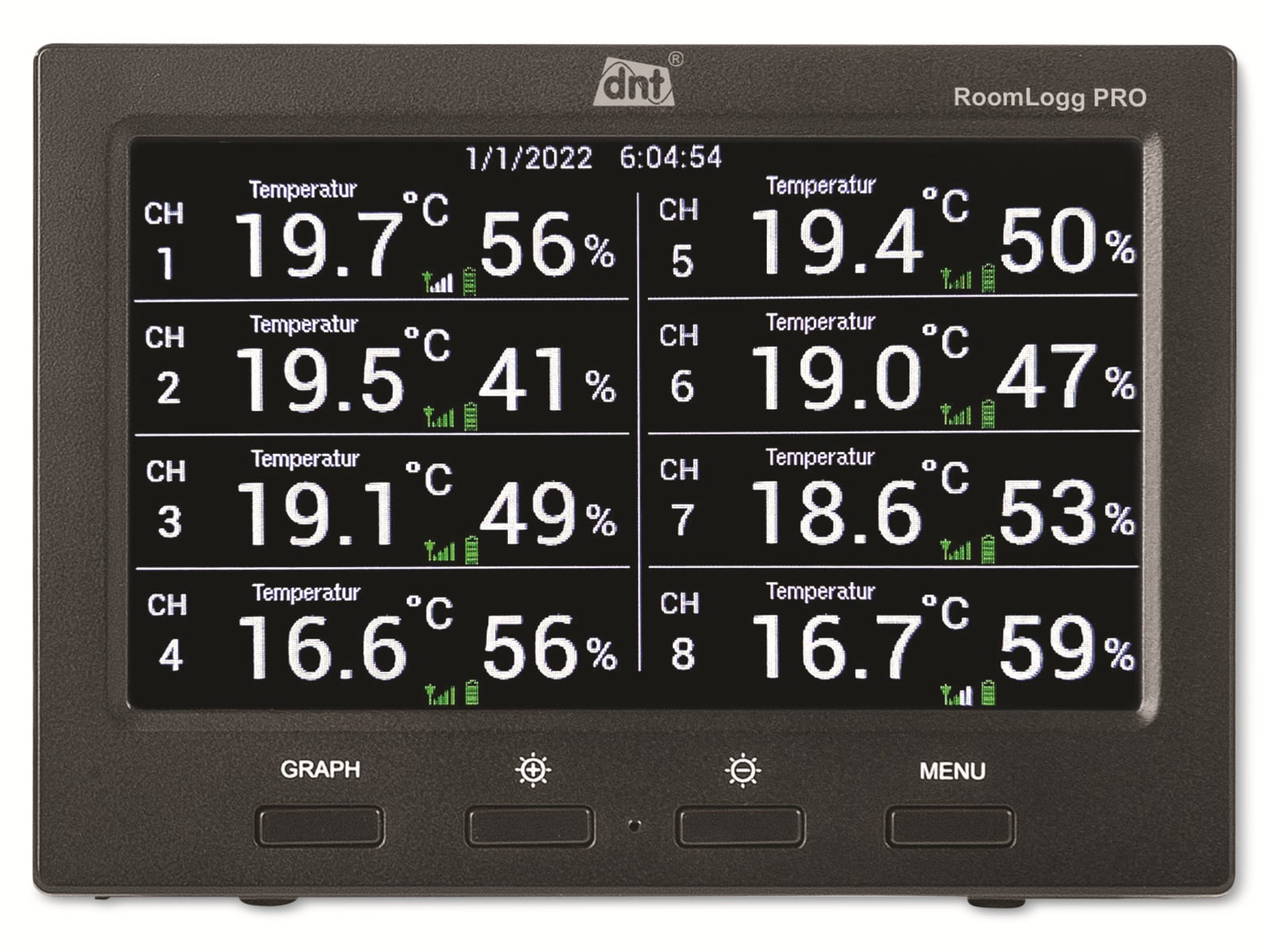 DNT Raumklimastation RoomLogg PRO, 6 Außensensoren