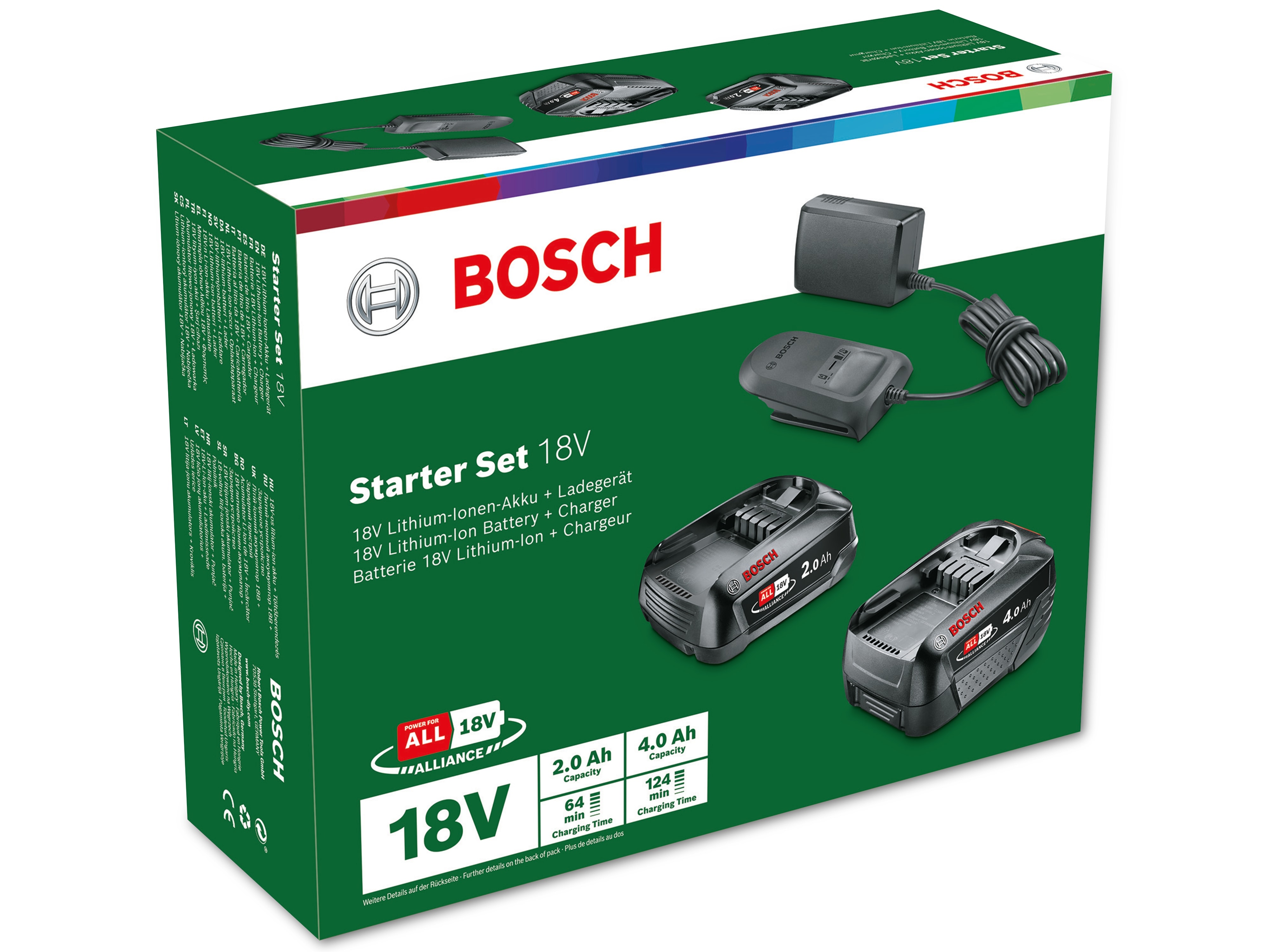 BOSCH Starter-Set, 18V, Ladegerät AL 18V-20, Akku 2Ah, Akku 4Ah